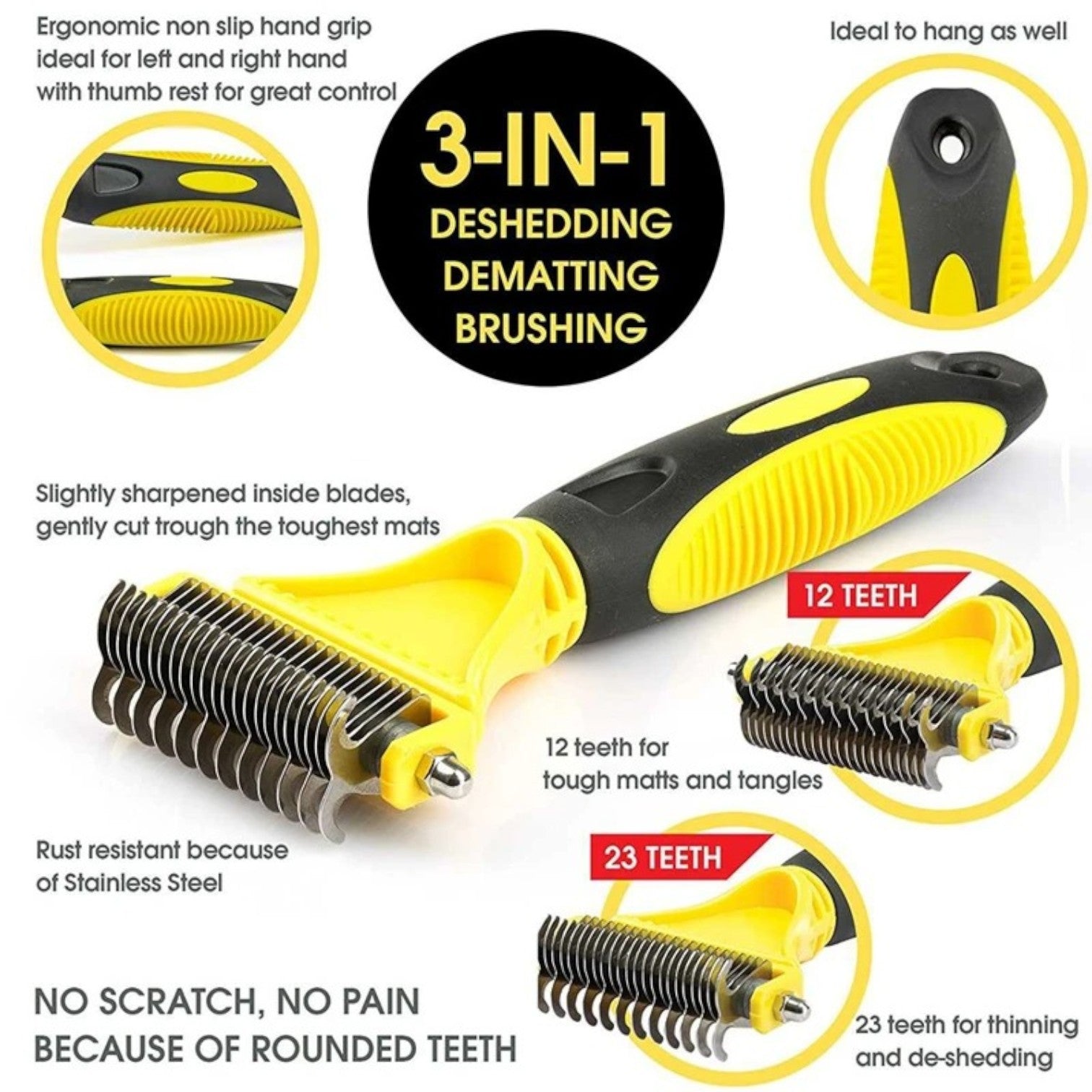 Combix French Bulldog Grooming Brush for Short-Nosed Dogs-fadou