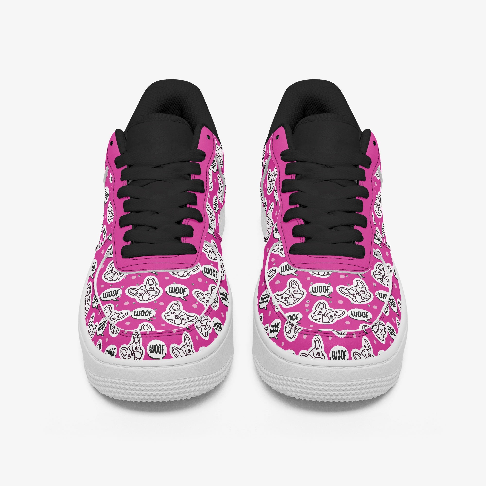 French Bulldog Leather Canvas Sneakers for Frenchie Fans-fadou