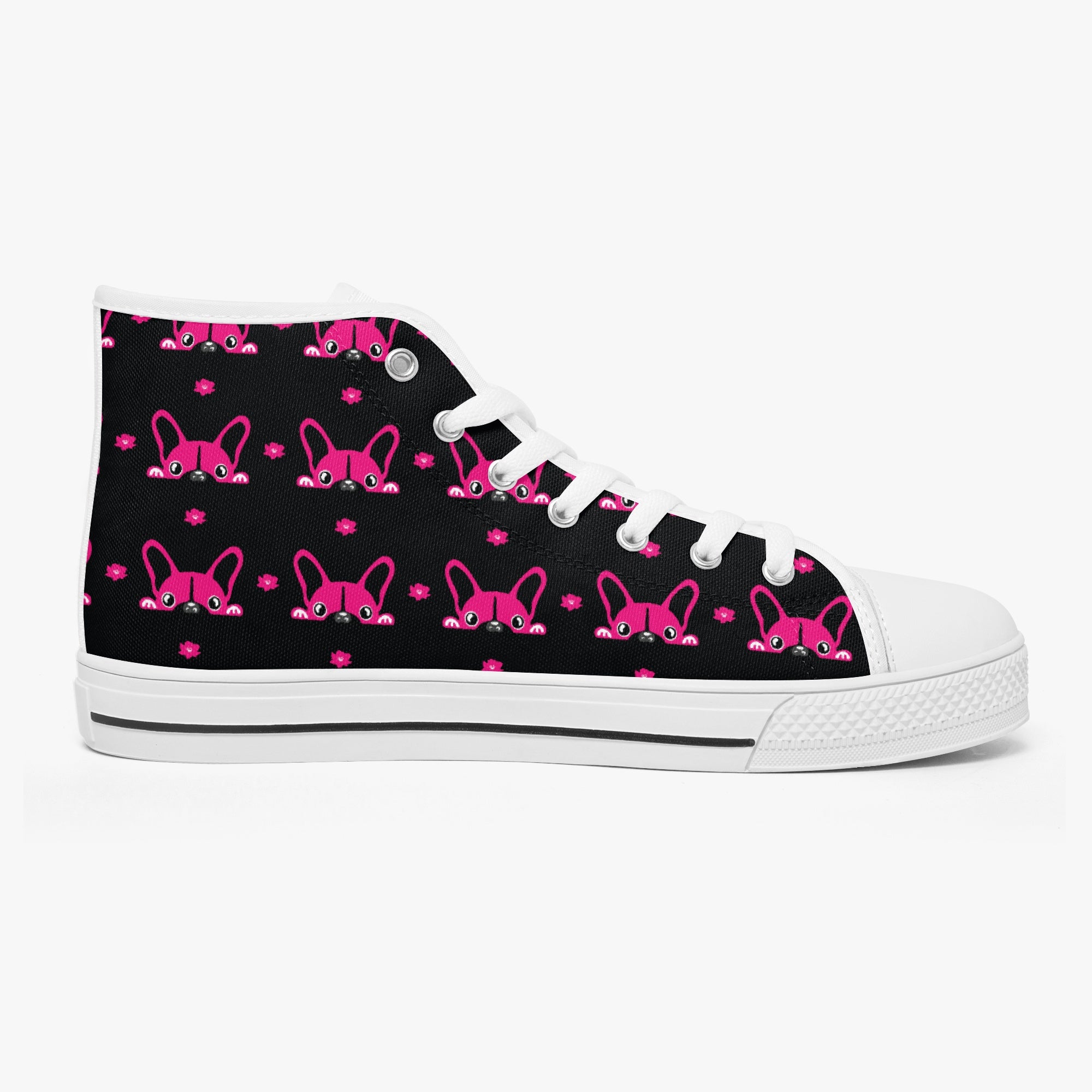 French Bulldog High-Top Classic Sneakers for Dog Lovers-fadou