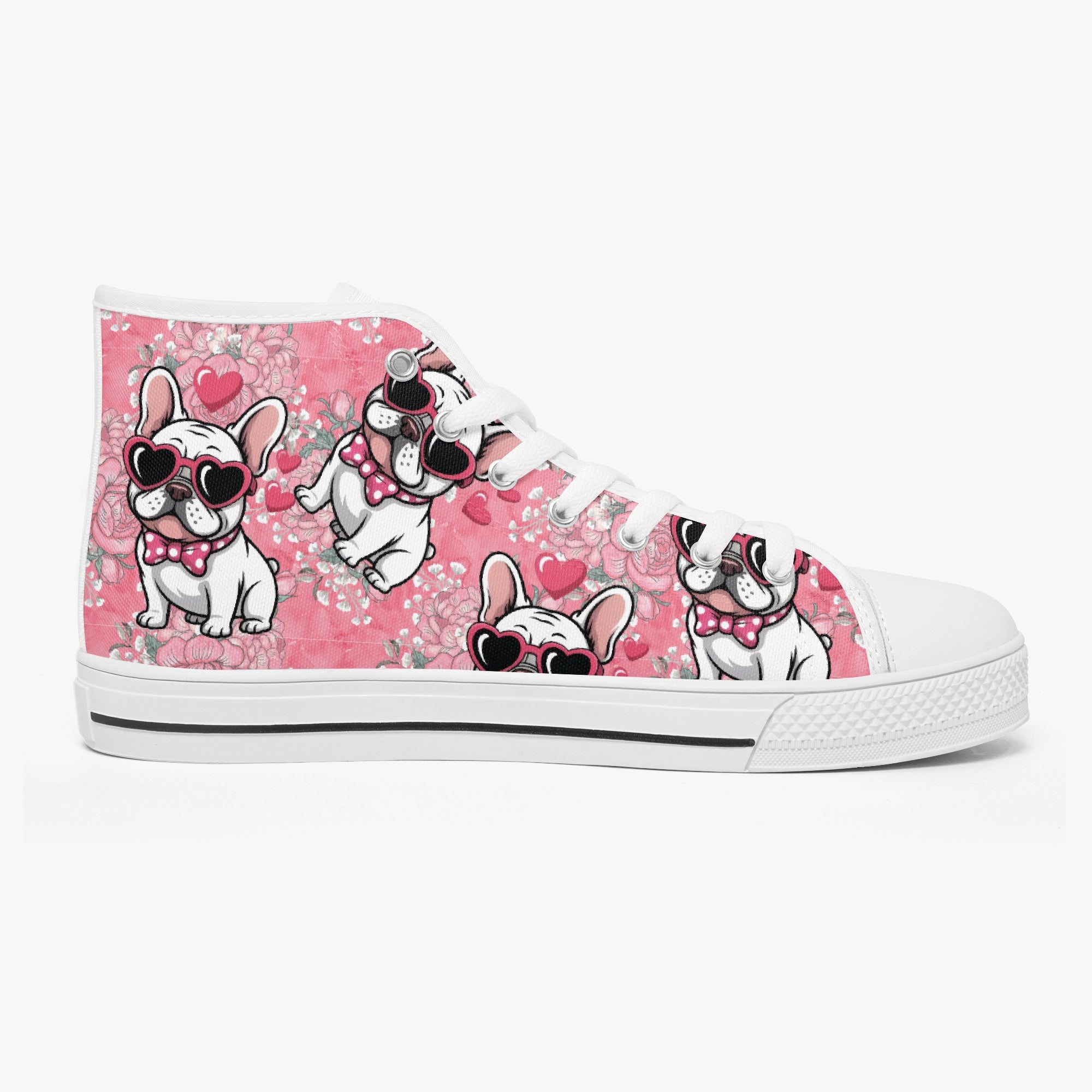 High-Top Classic Casual Footwear for Frenchie Enthusiasts-fadou