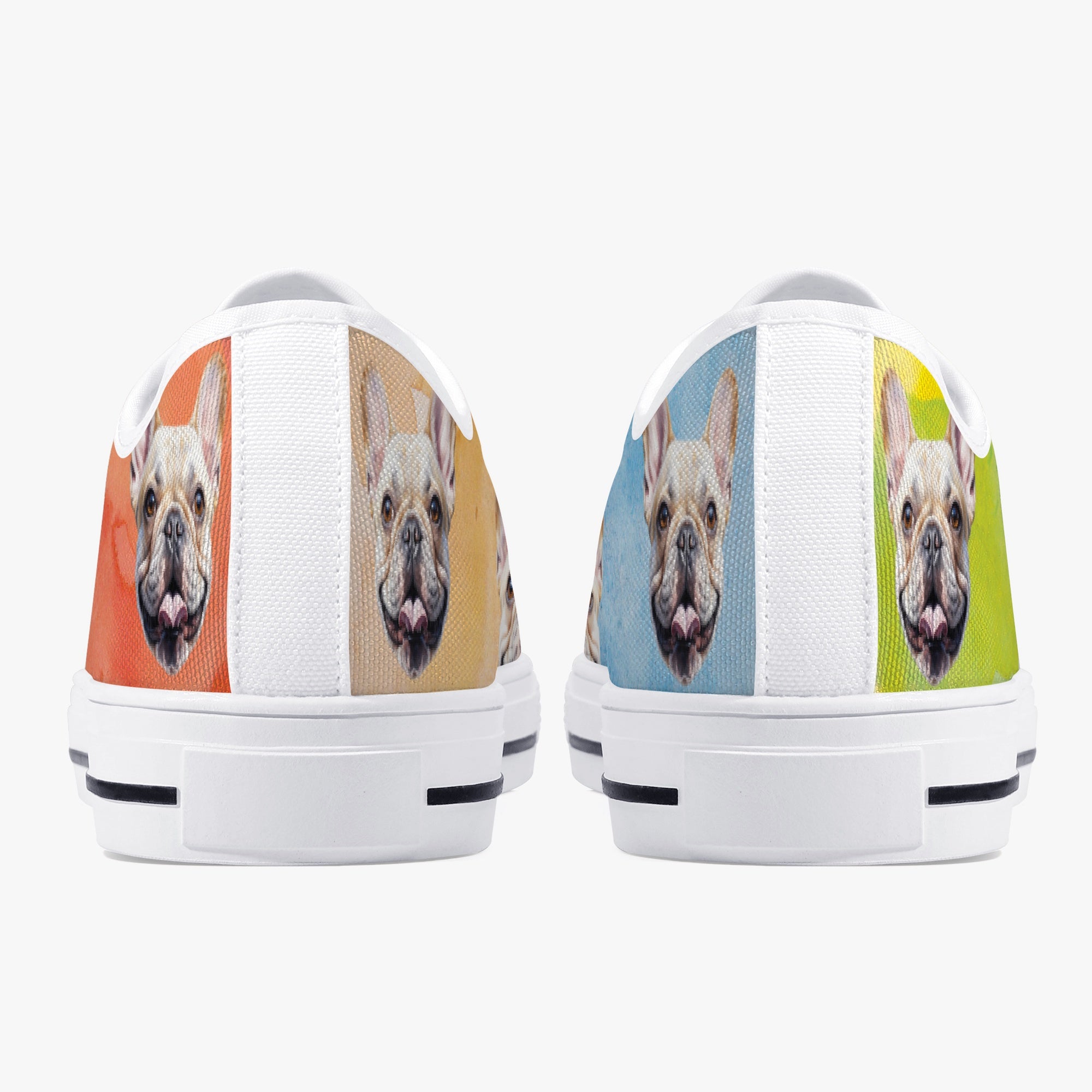 Low-Top Classic Canvas Sneakers for Frenchie Enthusiasts-fadou