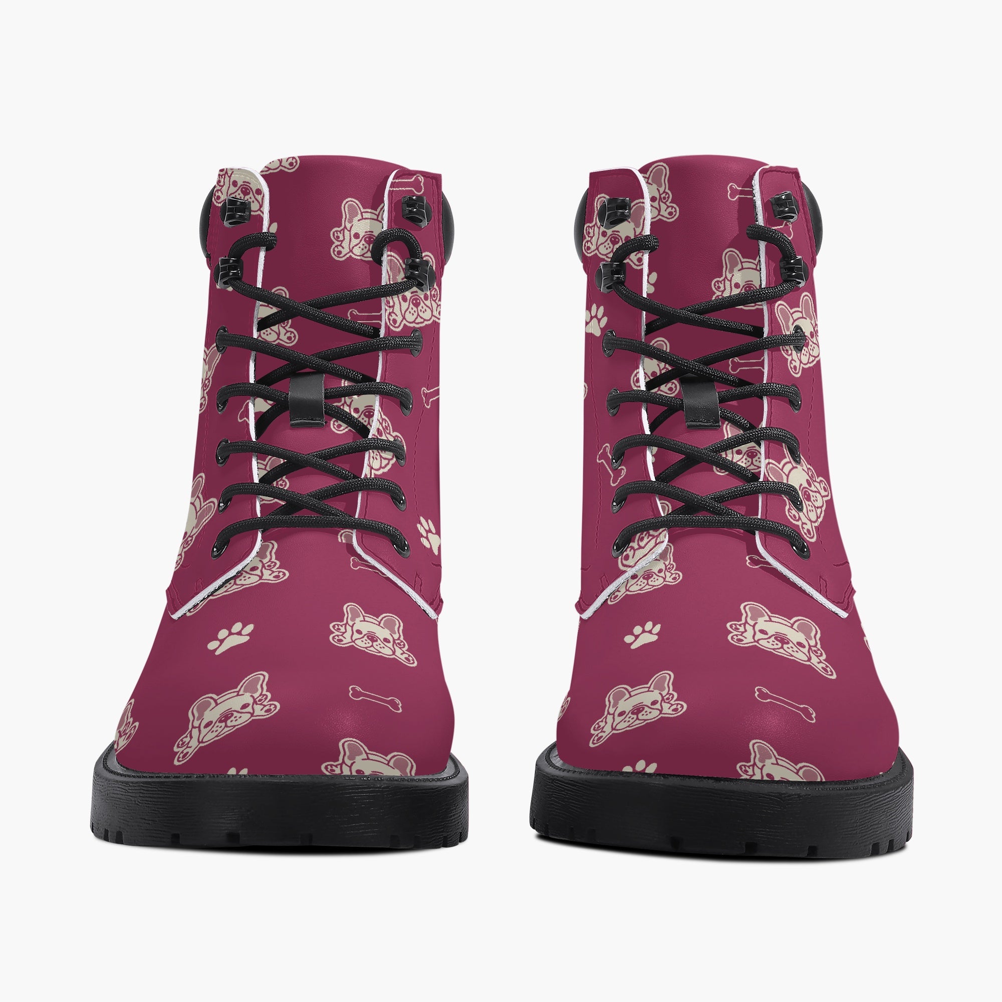 Frenchie Leather Fashion Boots for Frenchie Enthusiasts-fadou