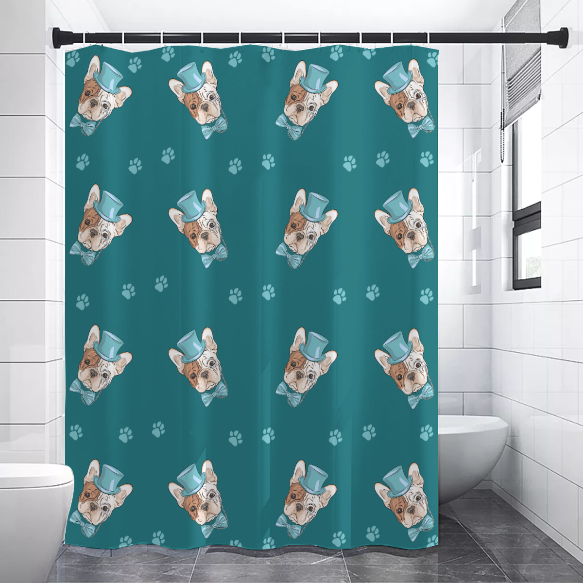 JASPER French Bulldog Fabric Curtain for Dog Moms & Dads-fadou