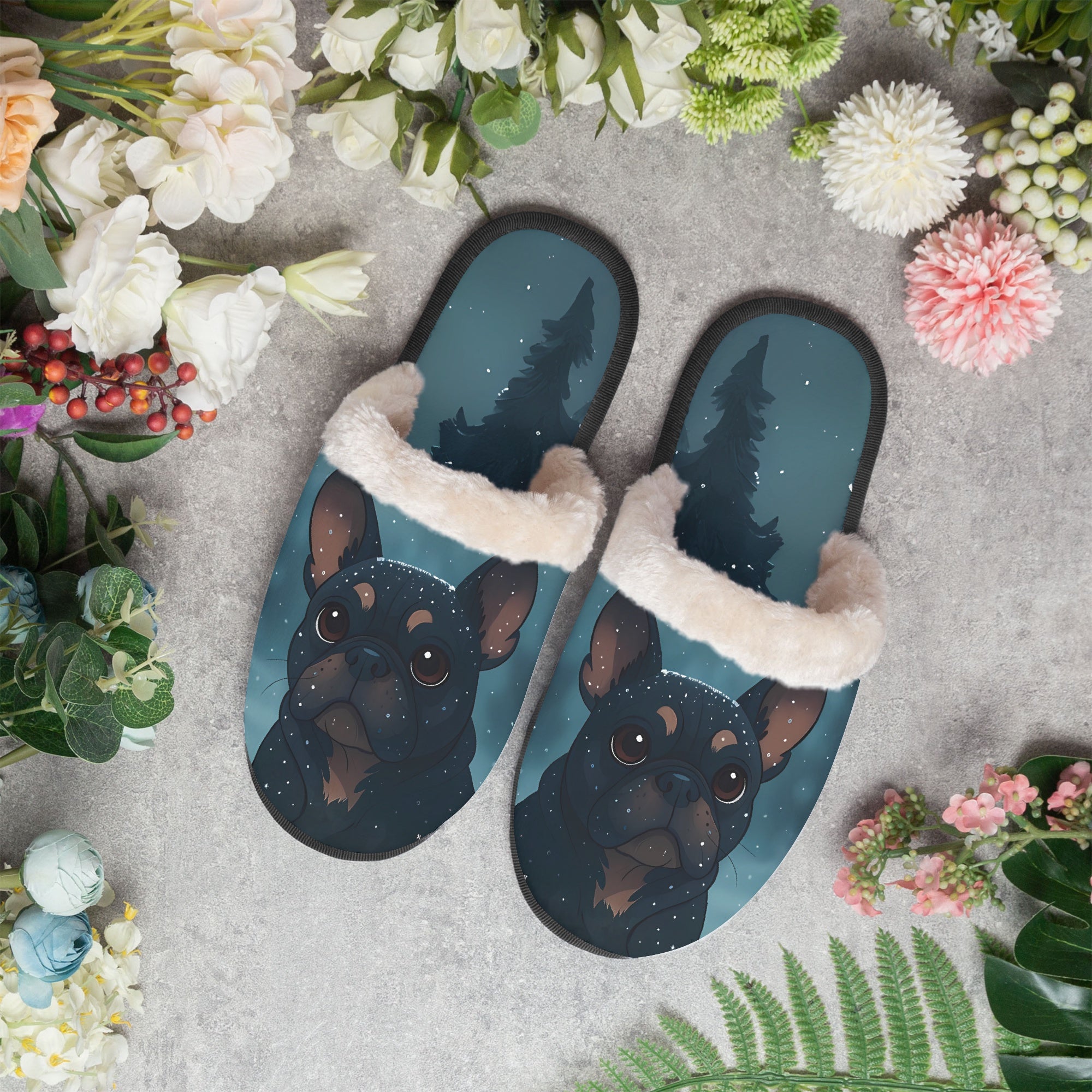 Honey French Bulldog Soft House Shoes for Dog Moms & Dads-fadou