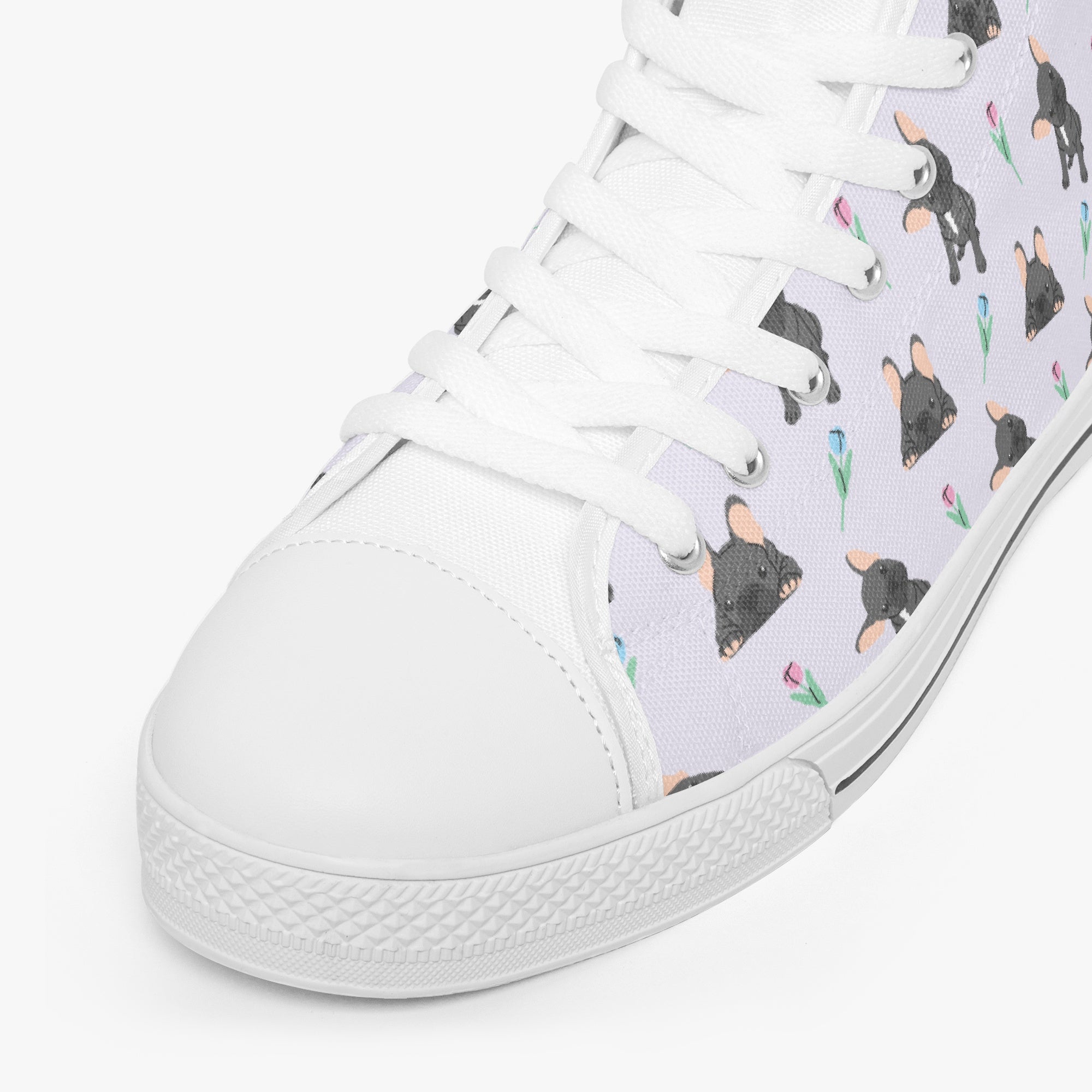Charlotte Classic High-Top Shoes for Frenchie Enthusiasts-fadou