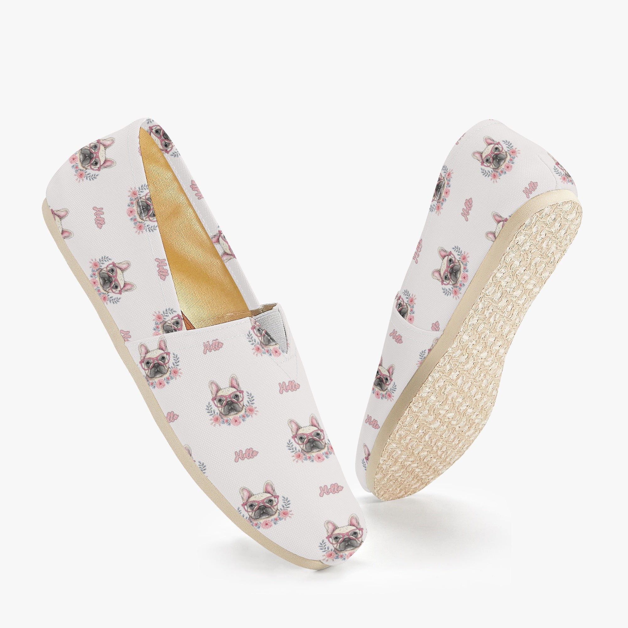 French Bulldog Casual Canvas Sneakers for Bulldog Owners-fadou