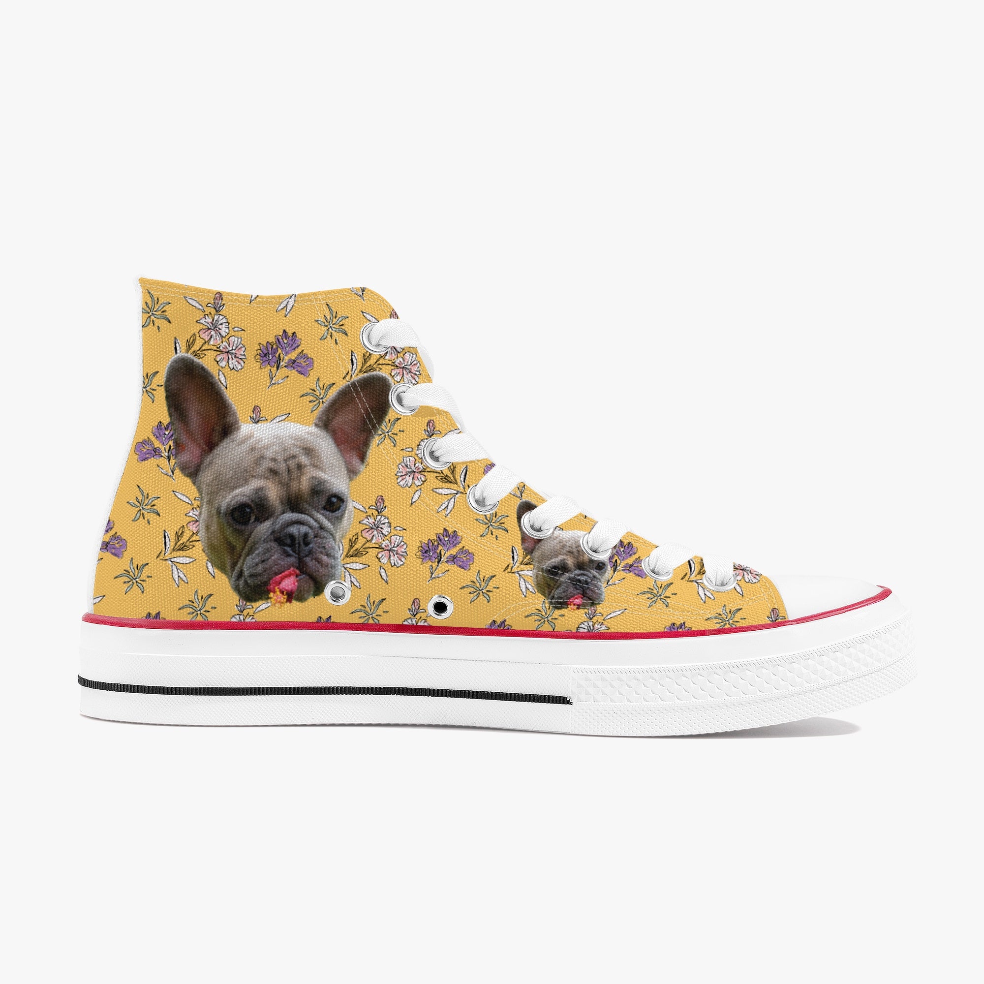 French Bulldog Personalized High-Top Shoes for Frenchie Enthusiasts-fadou
