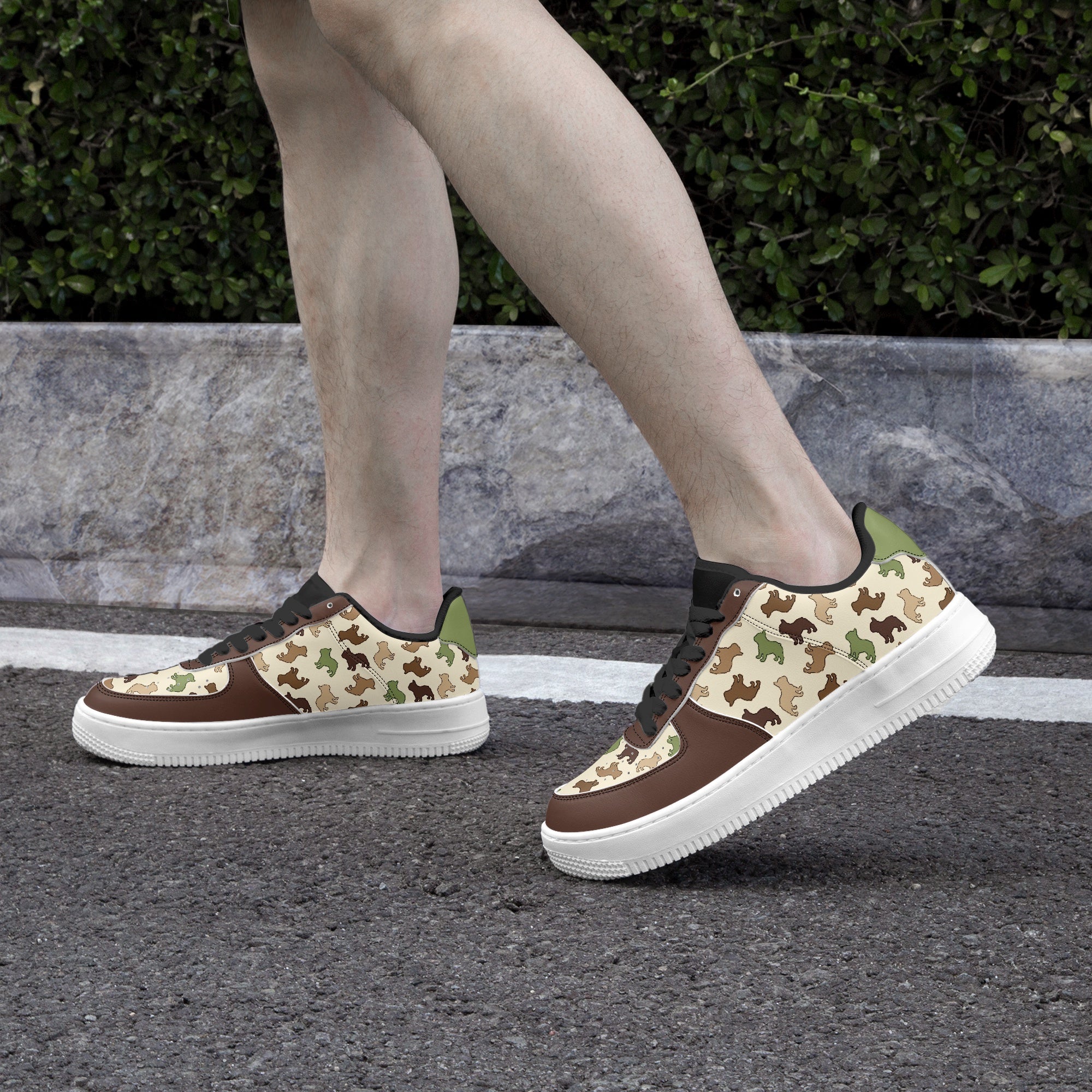 French Bulldog Leather Casual Footwear for Dog Park Days-fadou