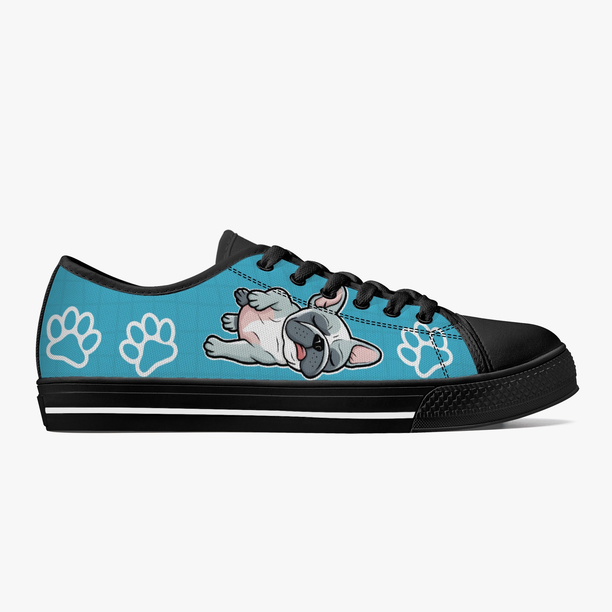 French Bulldog Classic High-Top Shoes for Dog Park Days-fadou