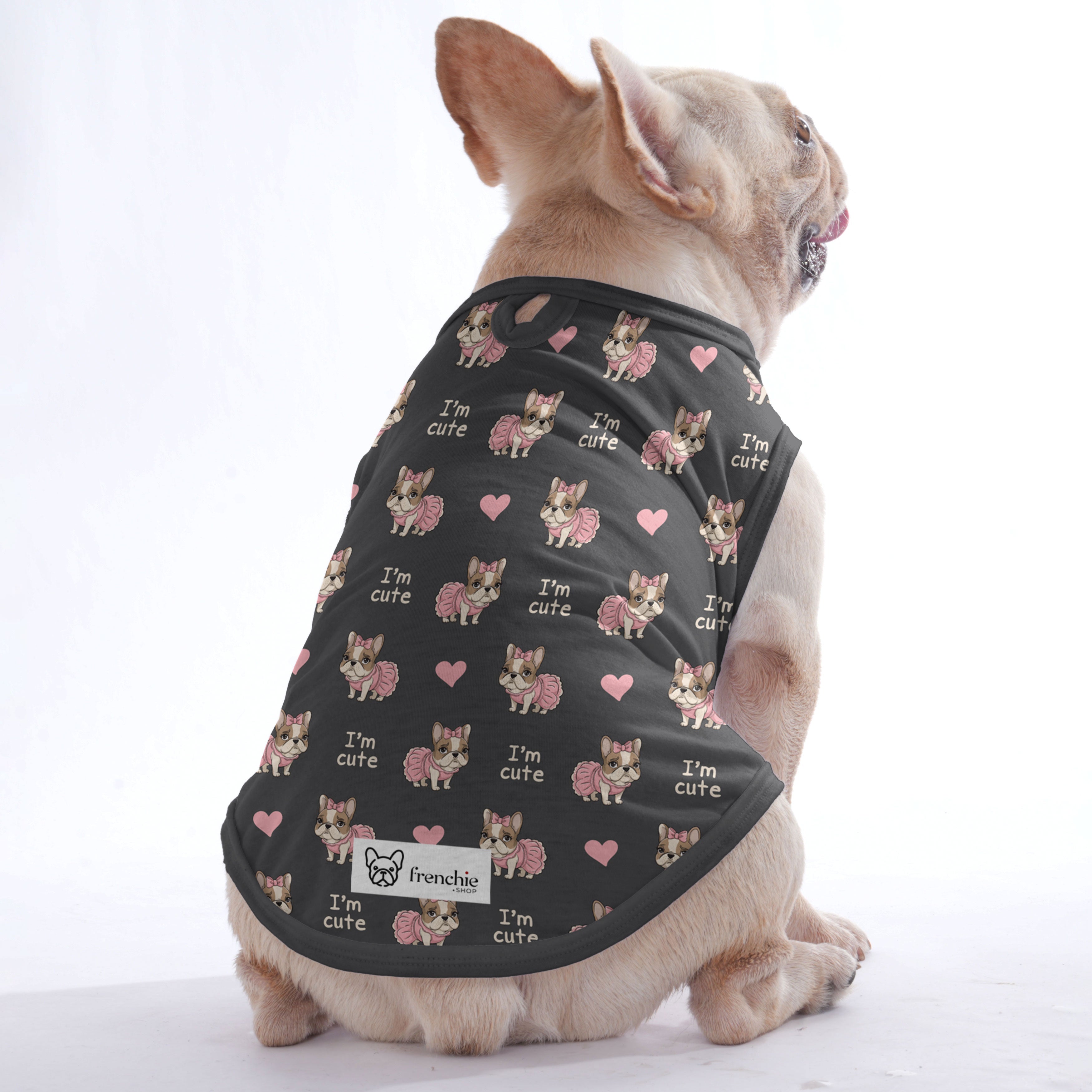 Checkers French Bulldog Pet Top for Brachycephalic Dogs-fadou