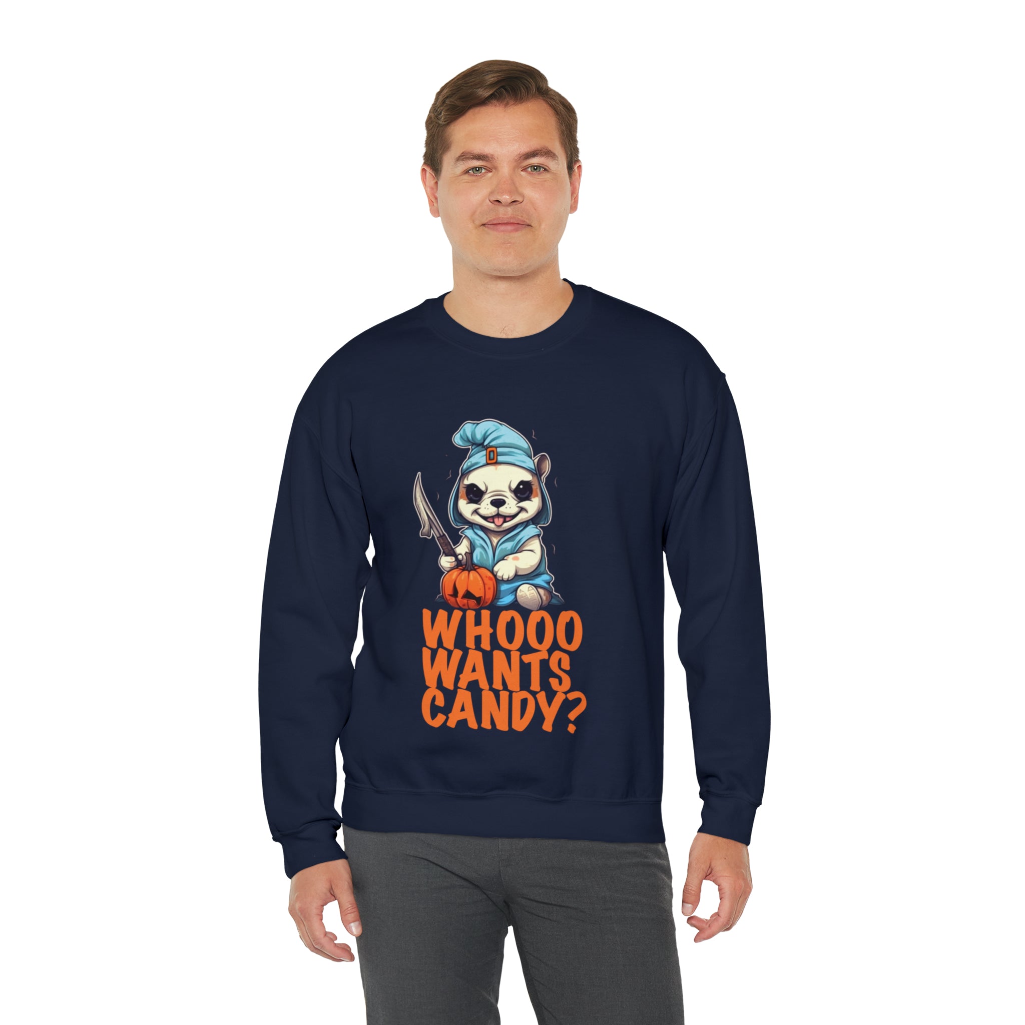 Whoo Halloween Cotton Sweatshirt for Frenchie Enthusiasts-fadou