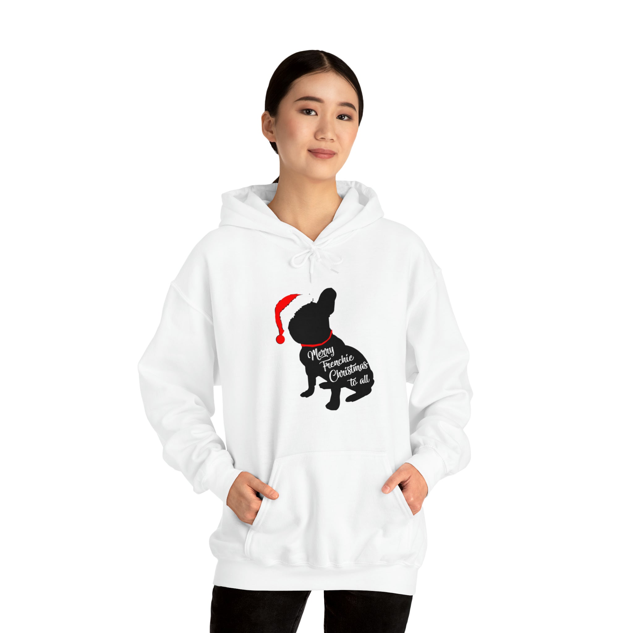 French Bulldog Christmas Fleece Hoodie for Flat-Face Breeds-fadou