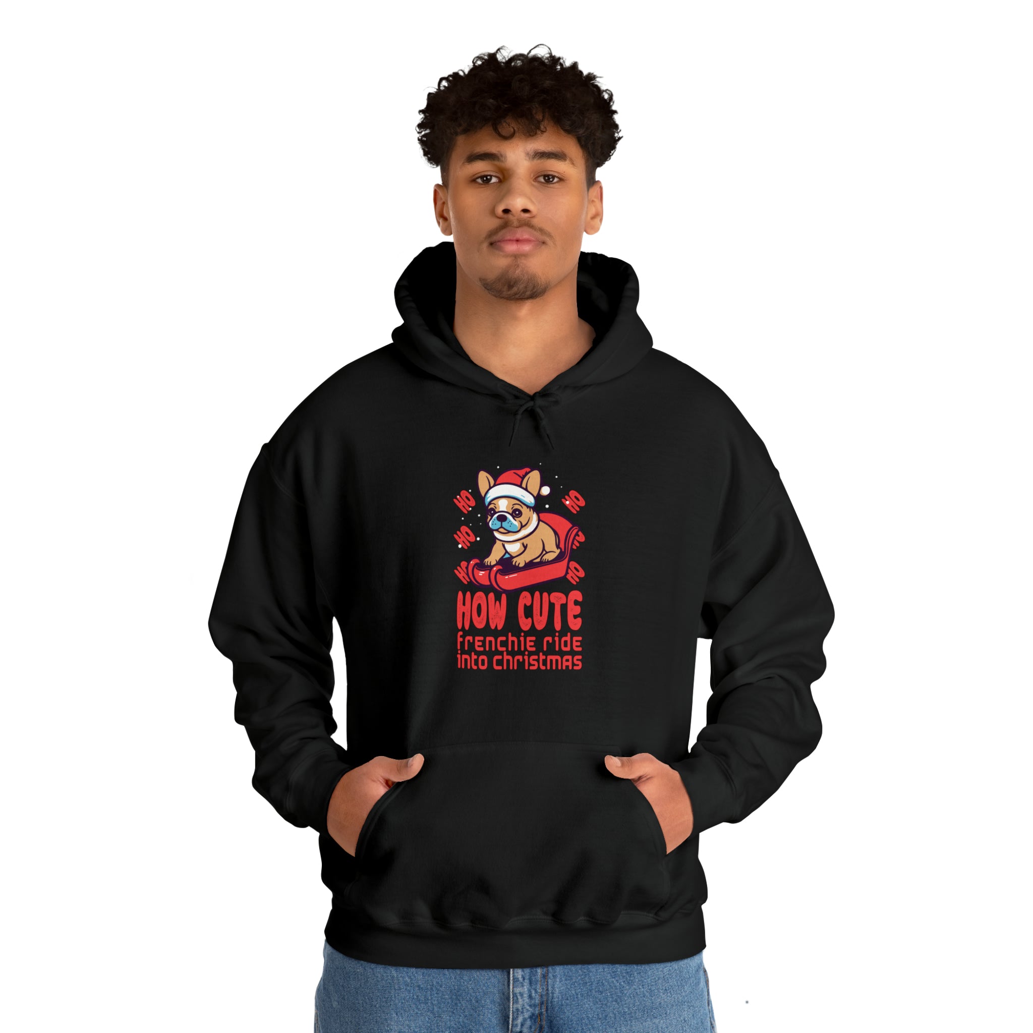 Frenchie Ride Unisex Hoodie for Travel Comfort and Safety-fadou