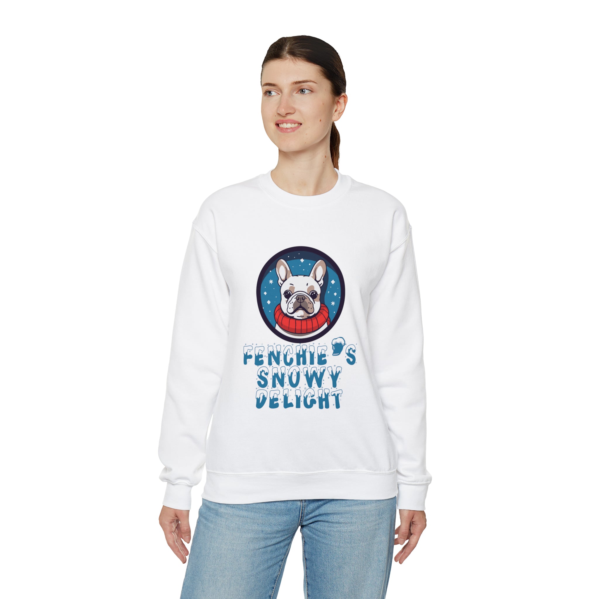 Snowy French Bulldog Pet Parent Pullover for Everyday Wear-fadou