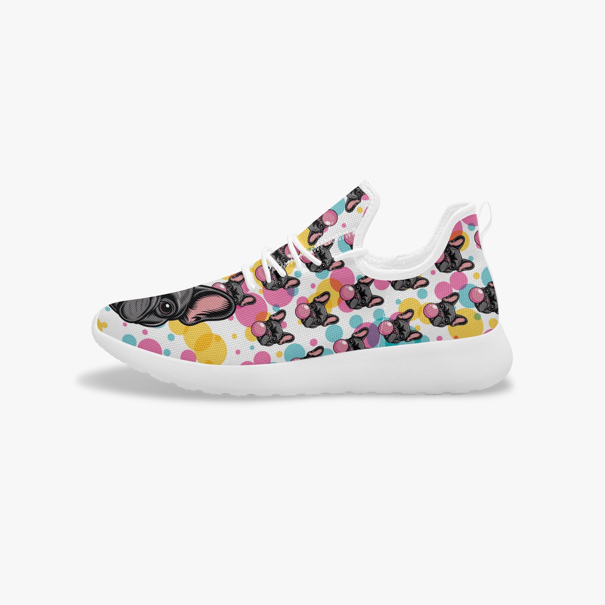 French Bulldog Denim Classic Sneakers for Frenchie Fans-fadou