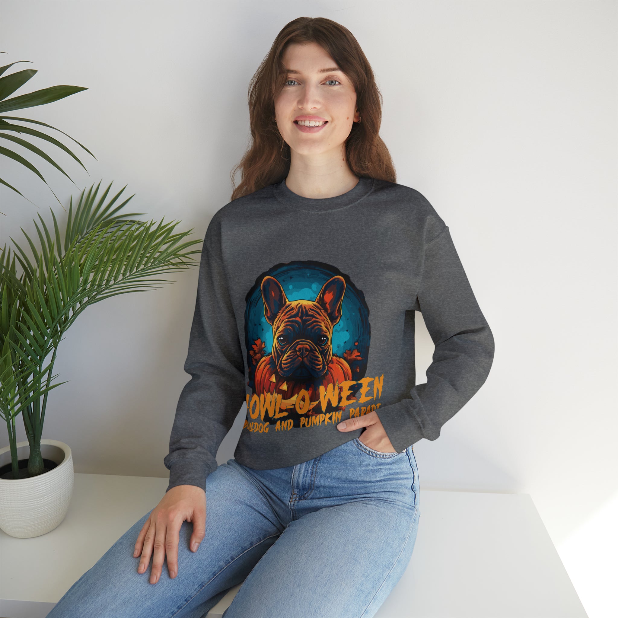 French Bulldog Halloween Cotton Sweatshirt for Pet Parents-fadou