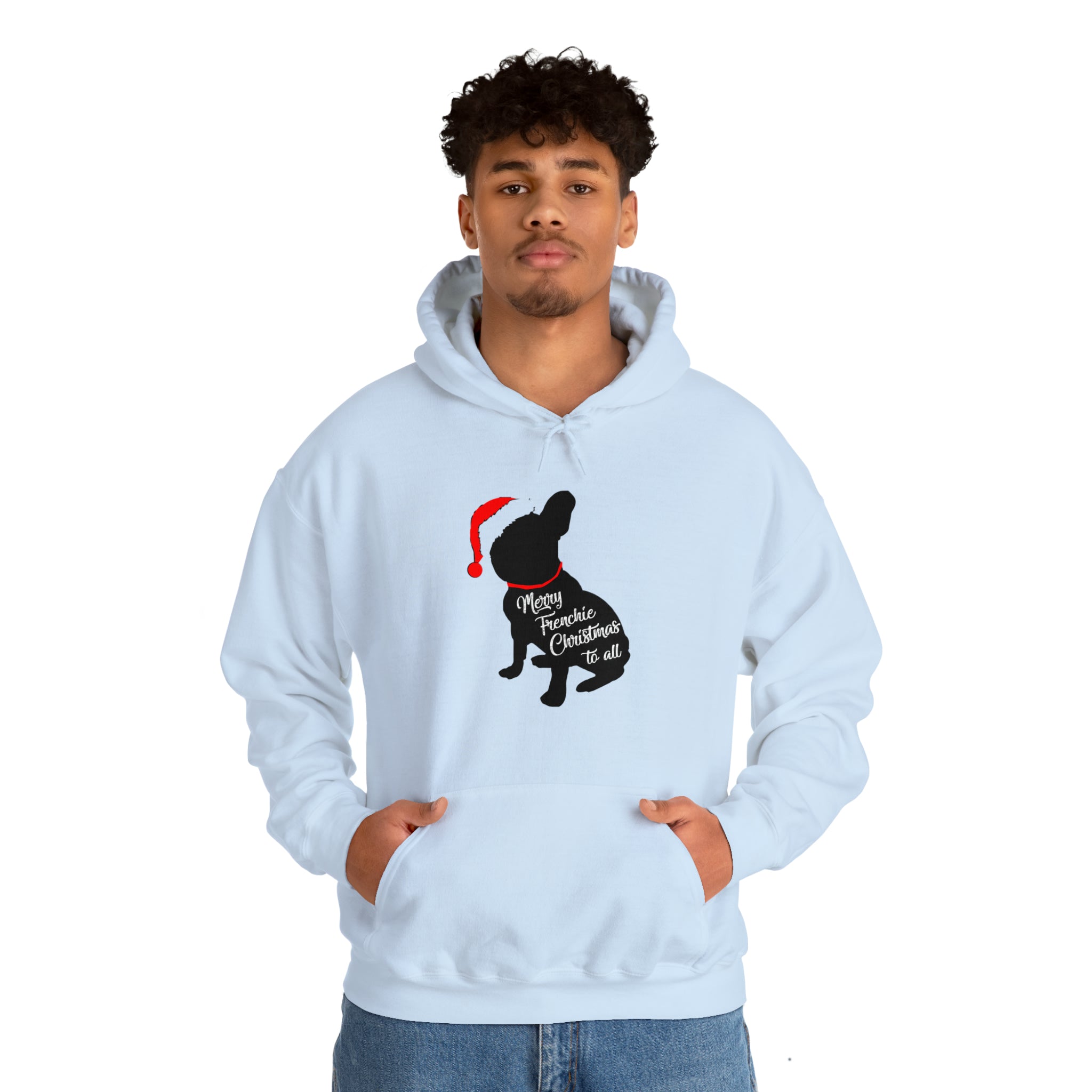 French Bulldog Christmas Fleece Hoodie for Flat-Face Breeds-fadou