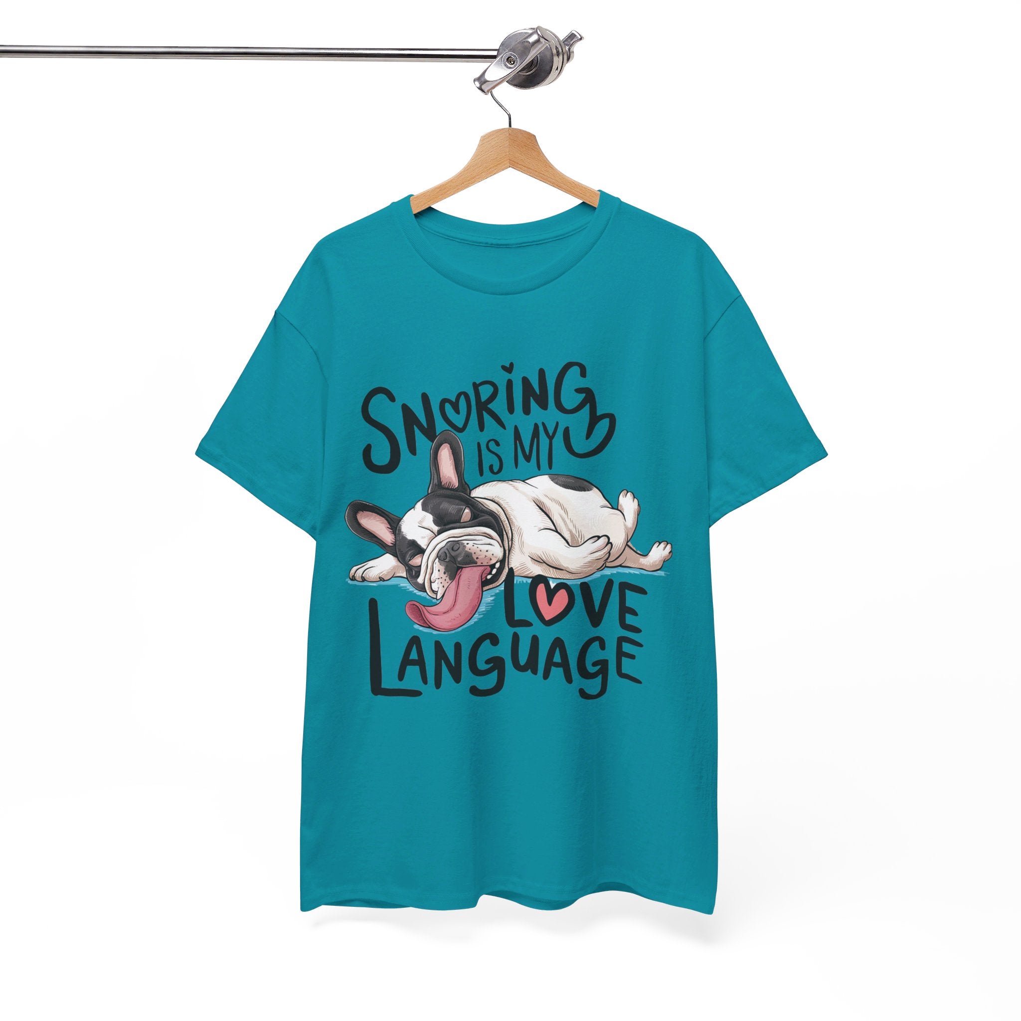 Snoring French Bulldog Cotton Tee for Brachycephalic Dogs-fadou