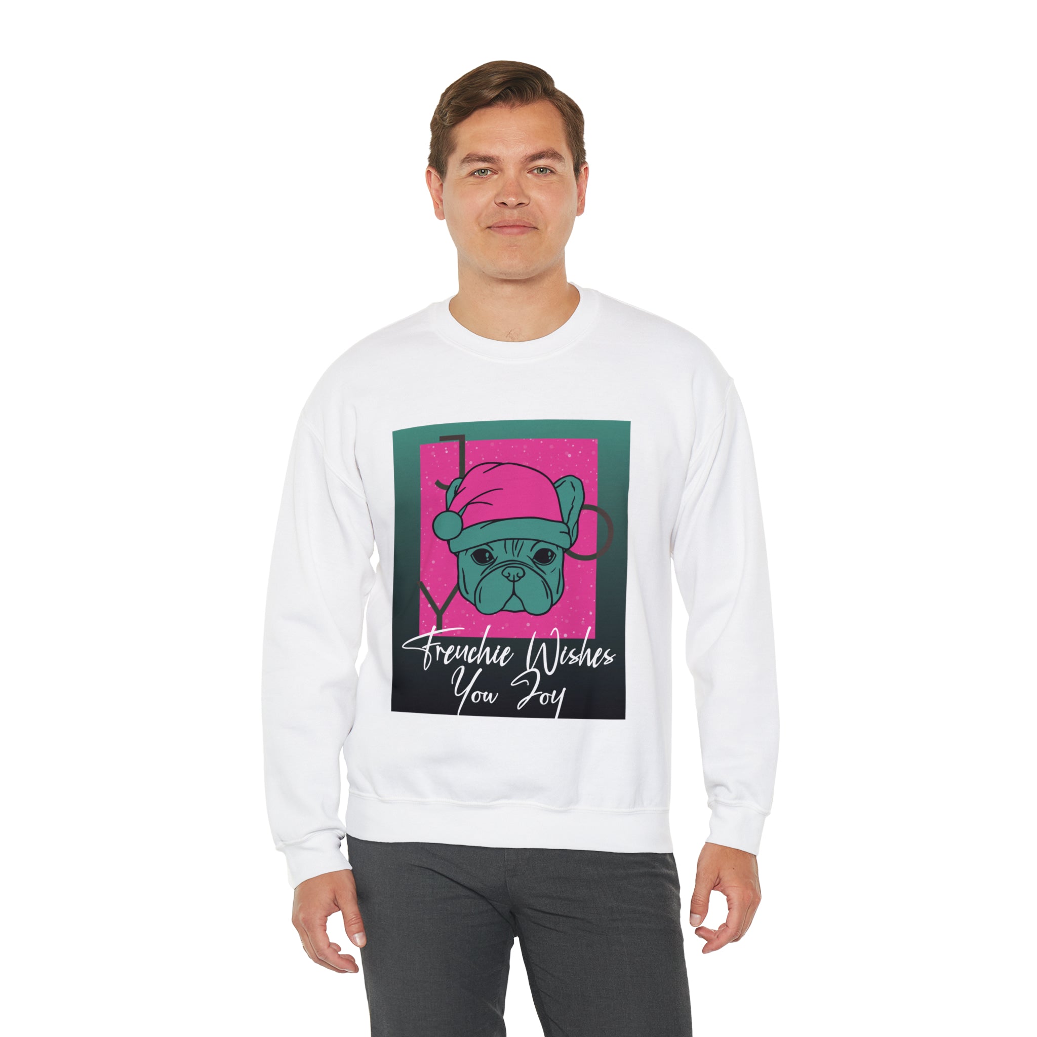 Frenchie Wish Sweater - Unisex Sweatshirt for Flat-Face Breeds-fadou