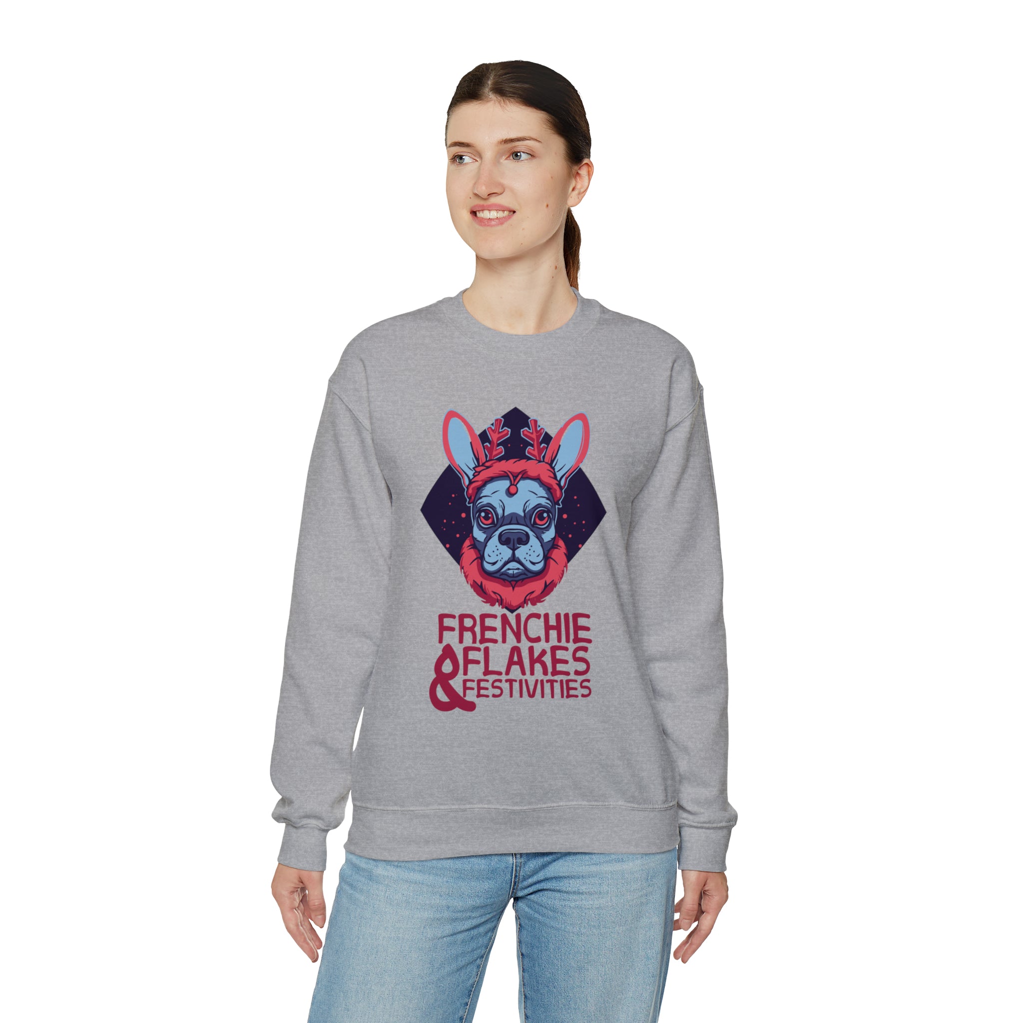 Frenchie Festivities Sweater - Unisex Sweatshirt for Cozy Nights-fadou