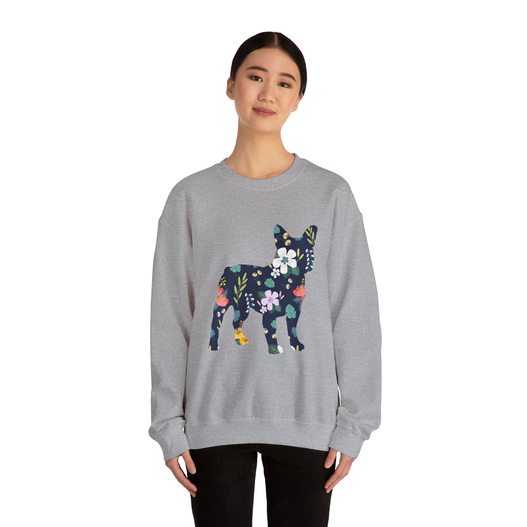 Floral French Bulldog Dog Mom Hoodie for Dog Moms & Dads-fadou