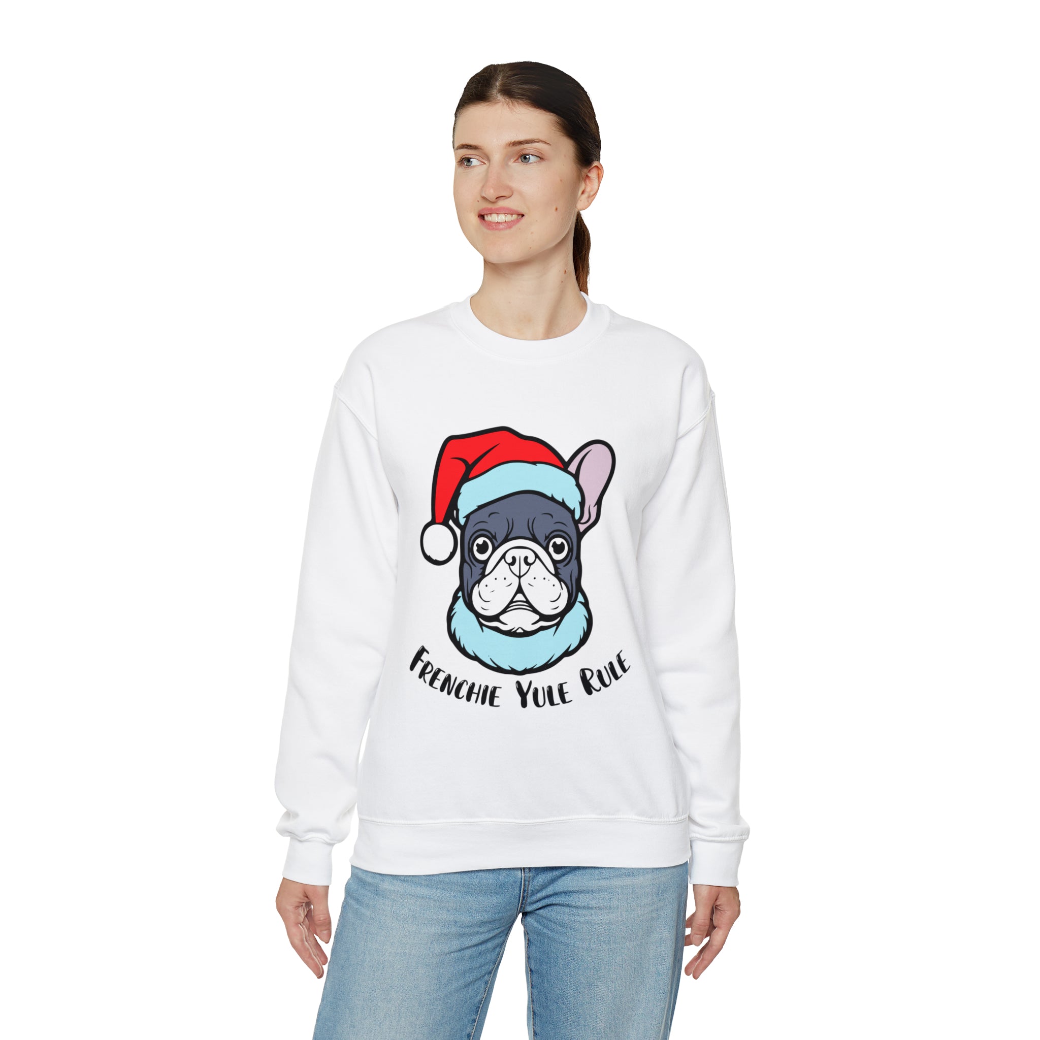 Yule French Bulldog Fleece Hoodie for Frenchie Enthusiasts-fadou