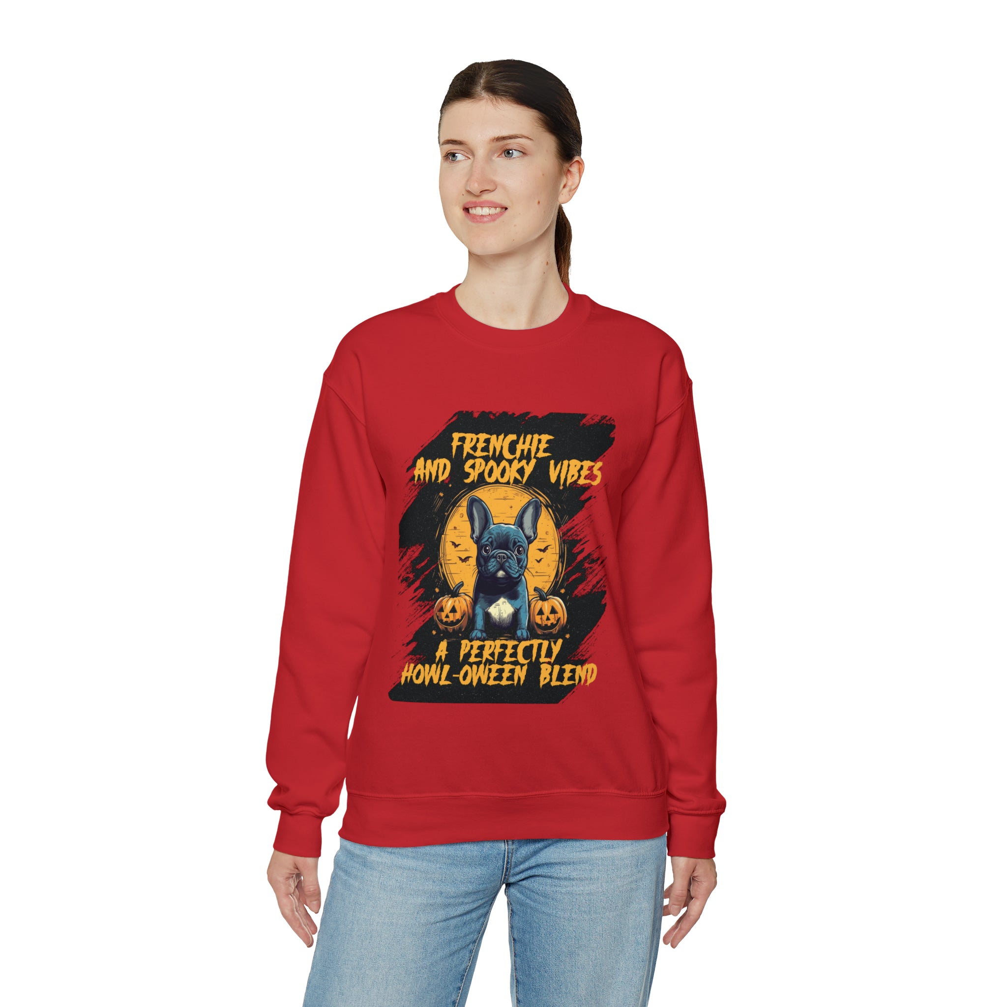 Spooky Halloween Fleece Hoodie for Frenchie Enthusiasts-fadou