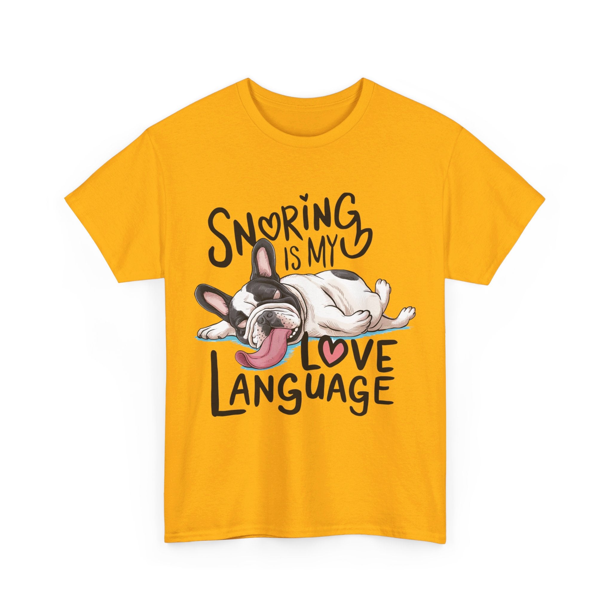 Snoring French Bulldog Cotton Tee for Brachycephalic Dogs-fadou
