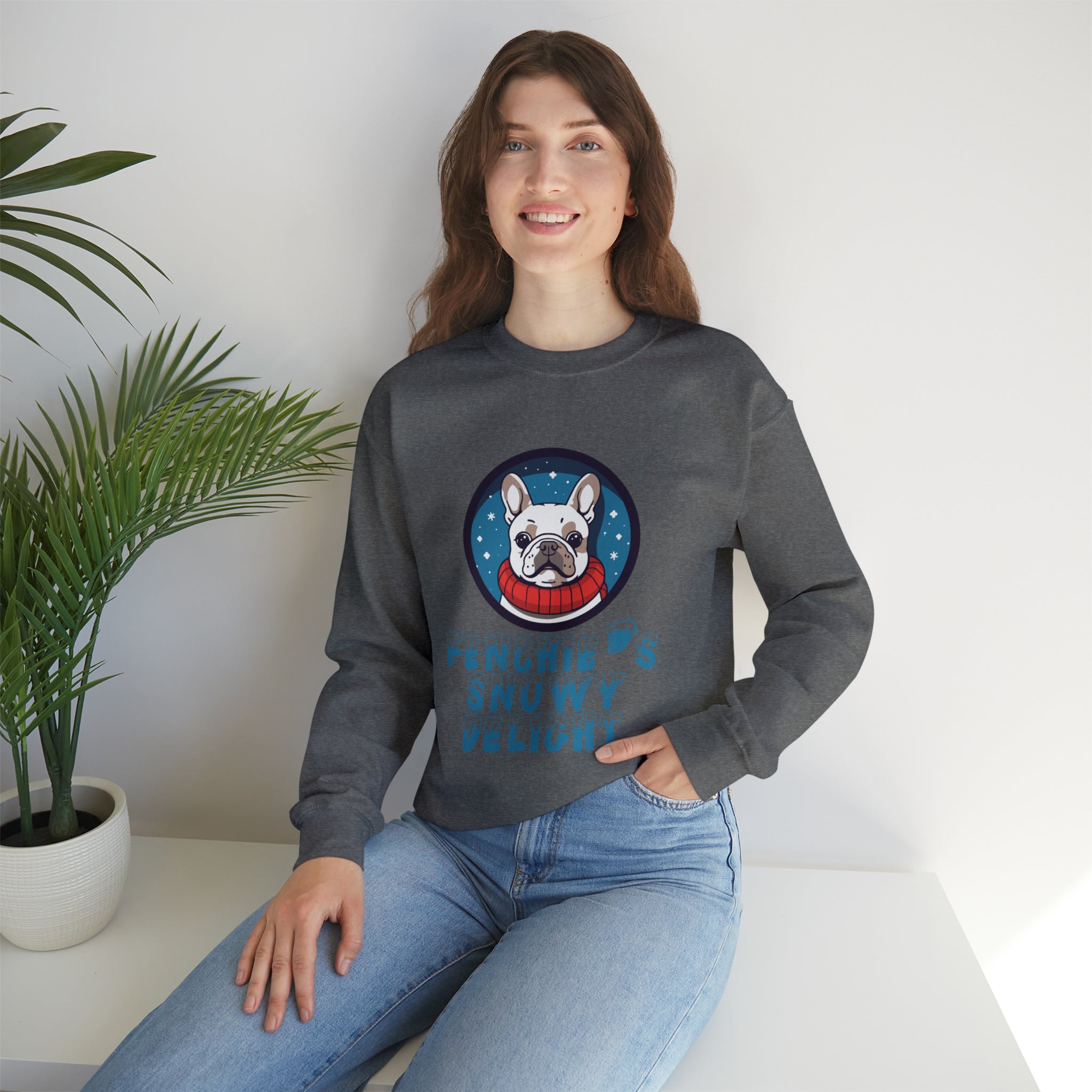 Snowy French Bulldog Pet Parent Pullover for Everyday Wear-fadou