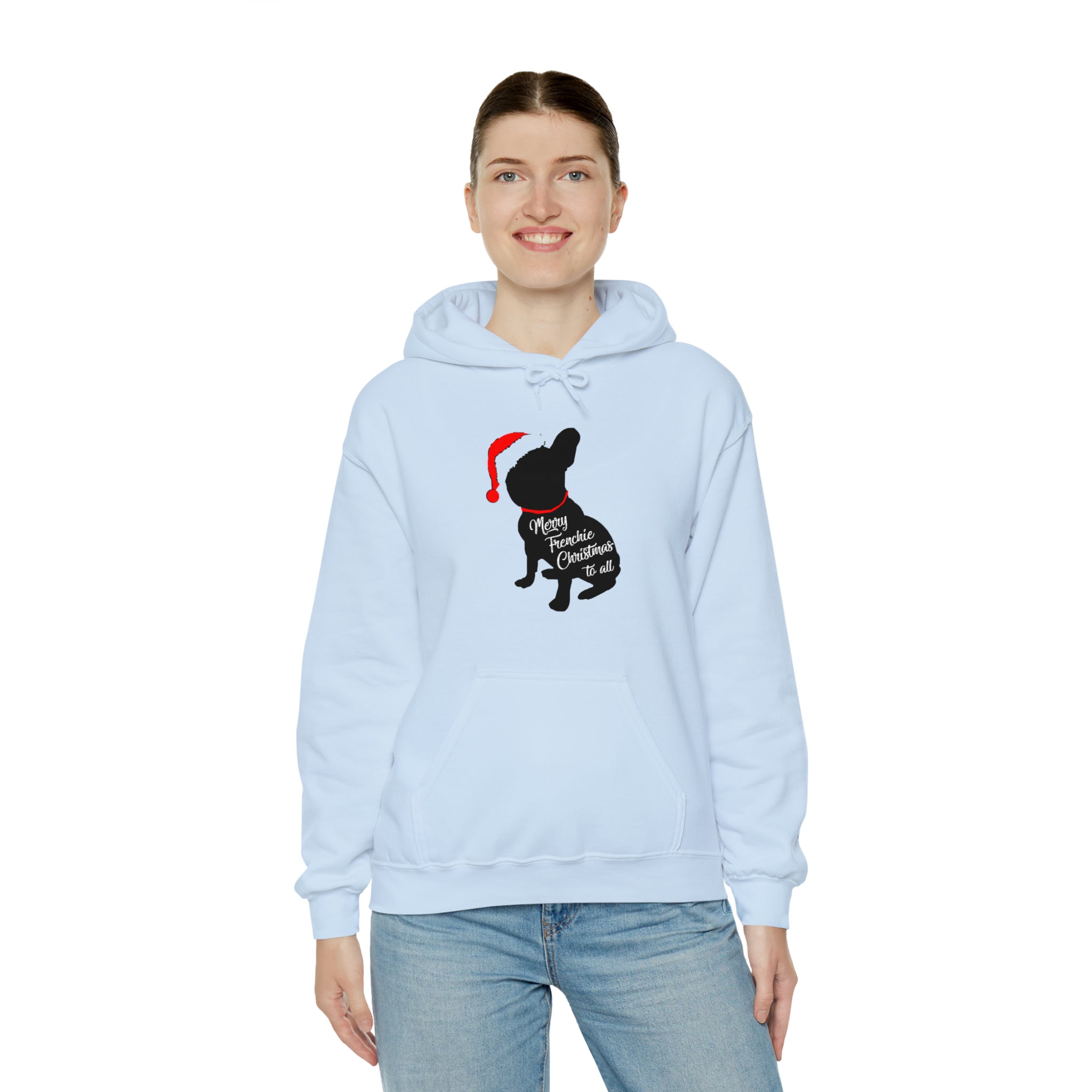 French Bulldog Christmas Fleece Hoodie for Flat-Face Breeds-fadou