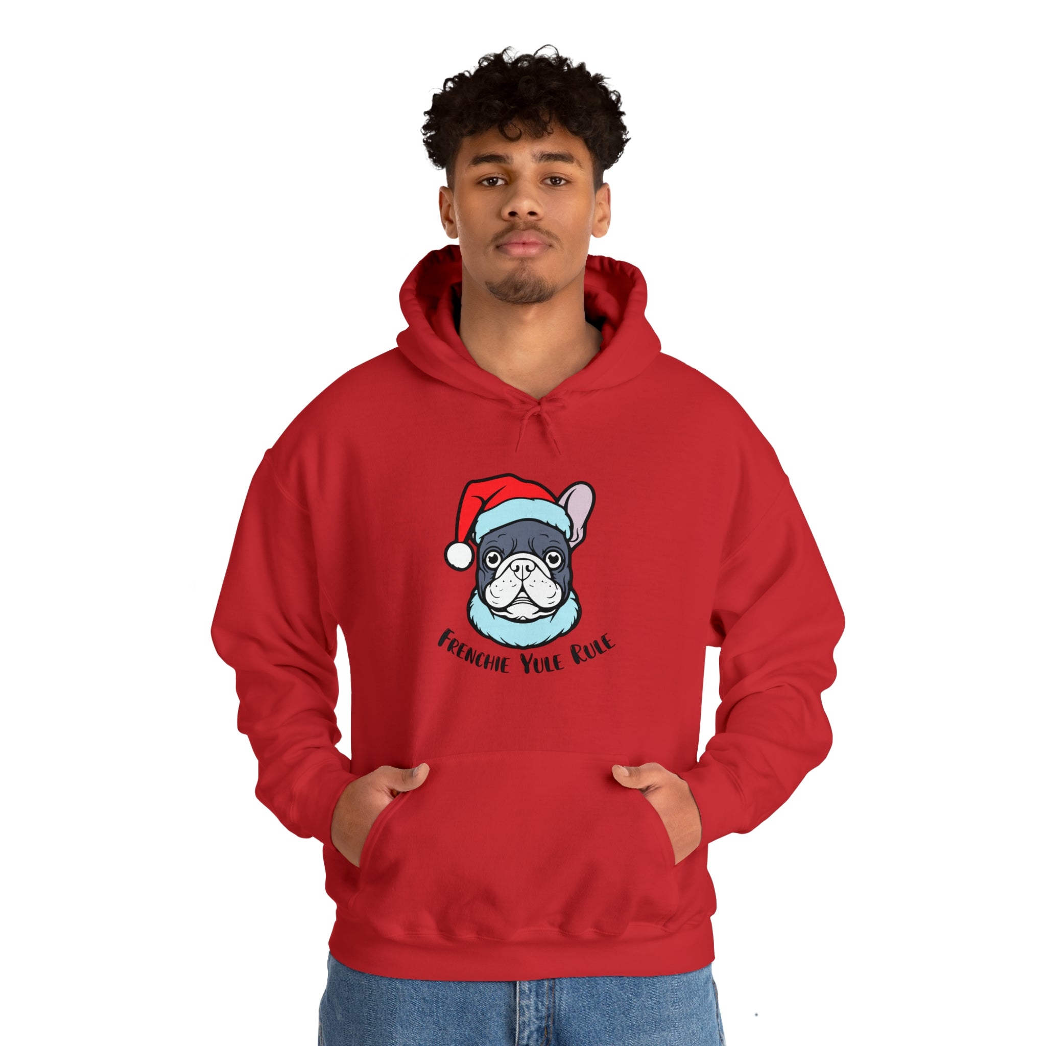 Frenchie Yule Rule Unisex Hoodie for Brachycephalic Dogs-fadou