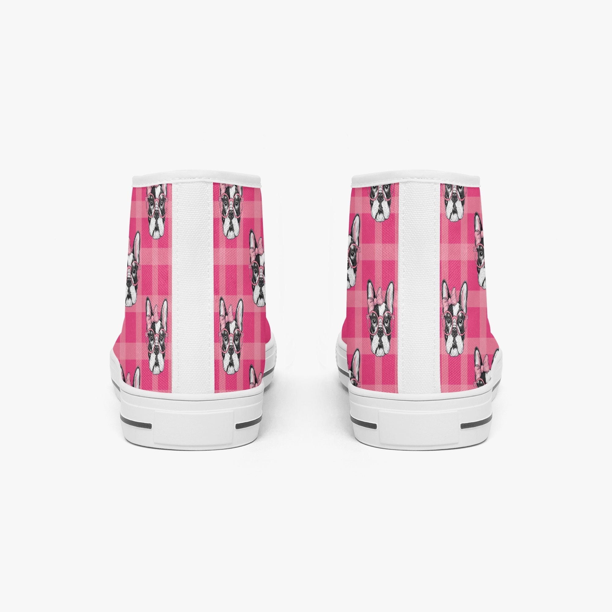 High-Top Classic Canvas Sneakers for Frenchie Enthusiasts-fadou