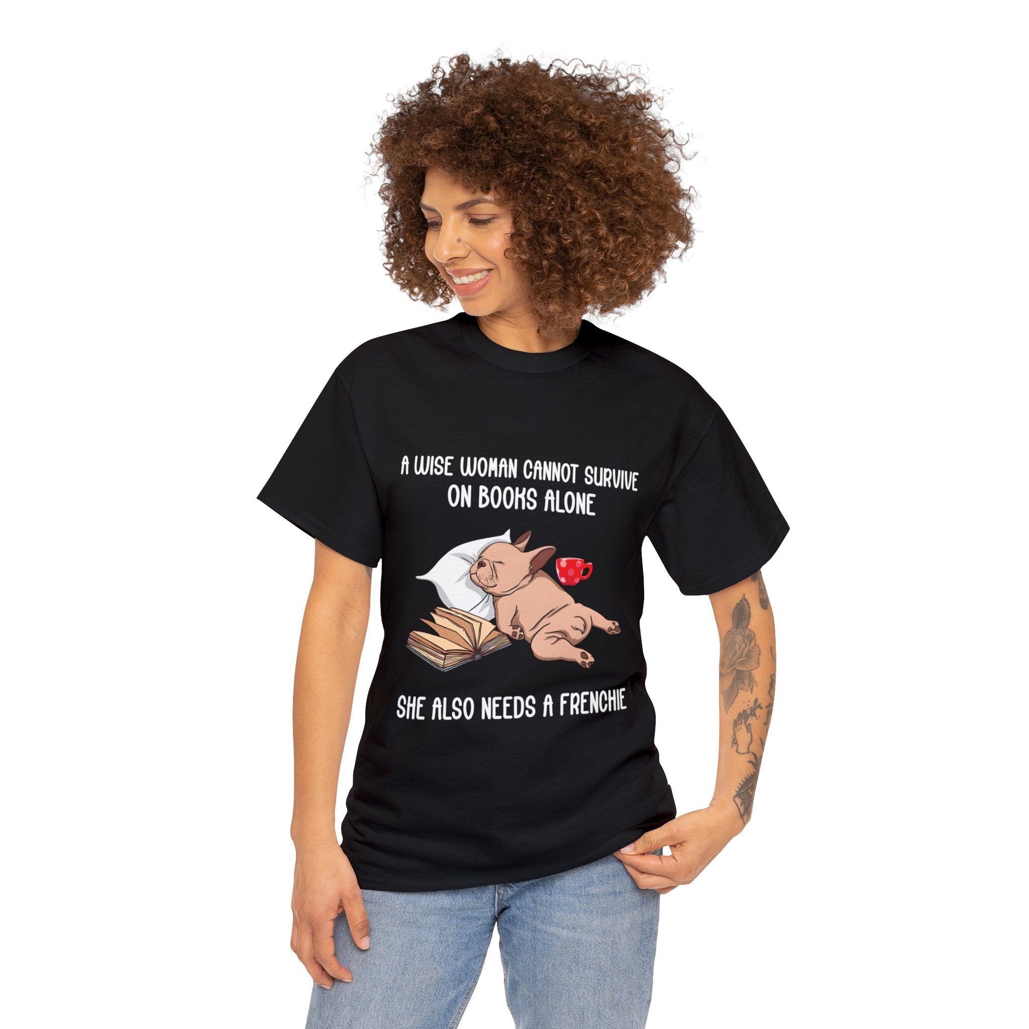 Wise Woman - Unisex Tshirt for Frenchie Fans Everywhere-fadou