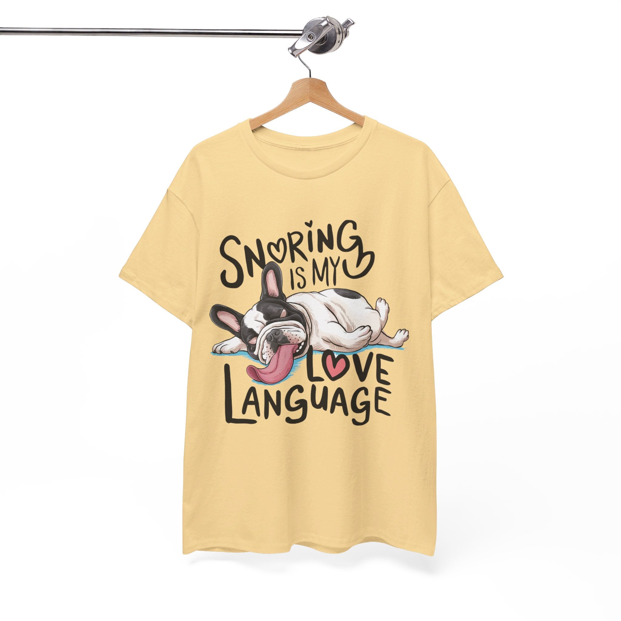 Snoring French Bulldog Cotton Tee for Brachycephalic Dogs-fadou