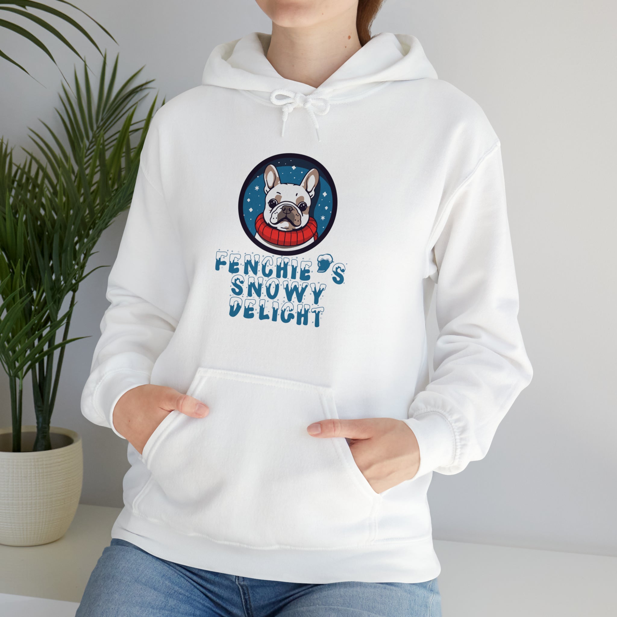 Snowy French Bulldog Dog Mom Hoodie for Dog Moms & Dads-fadou
