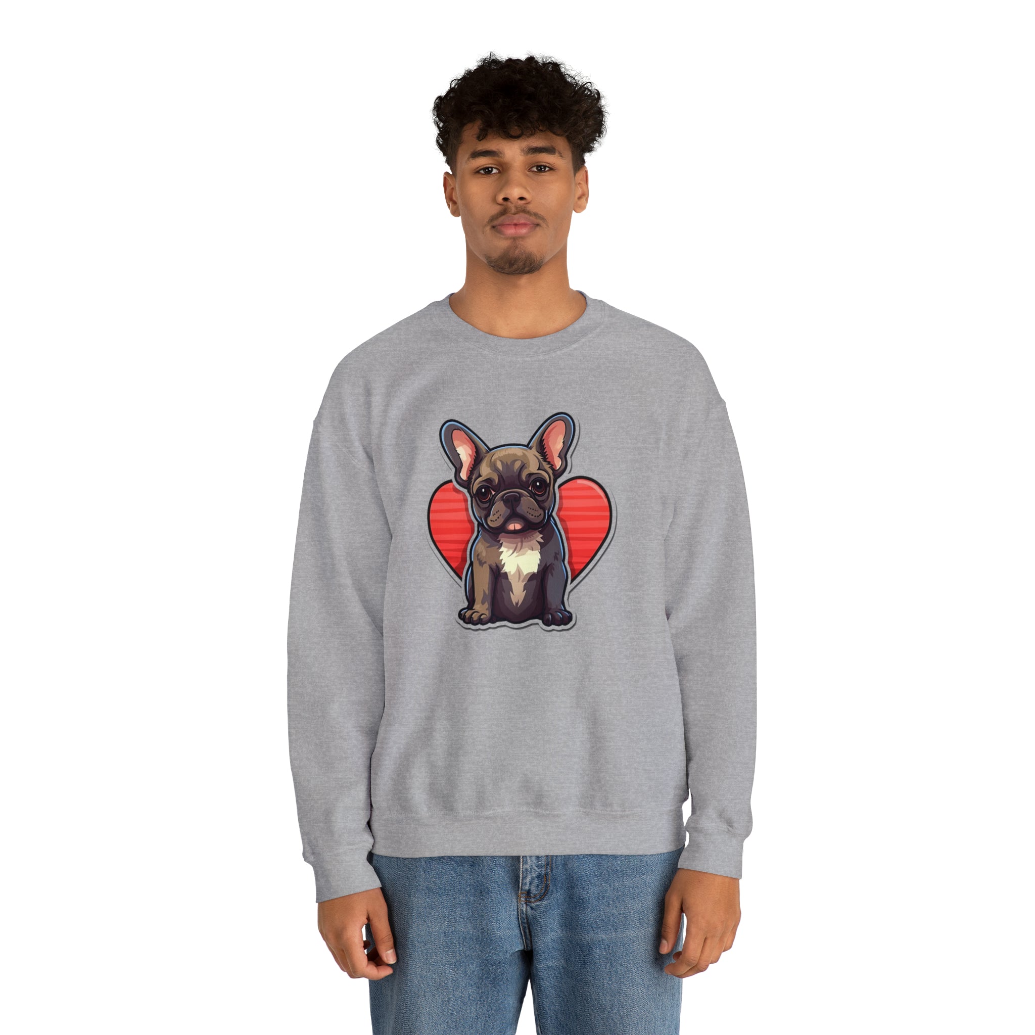 Frenchie Love - Unisex Sweatshirt for Outdoor Adventures-fadou