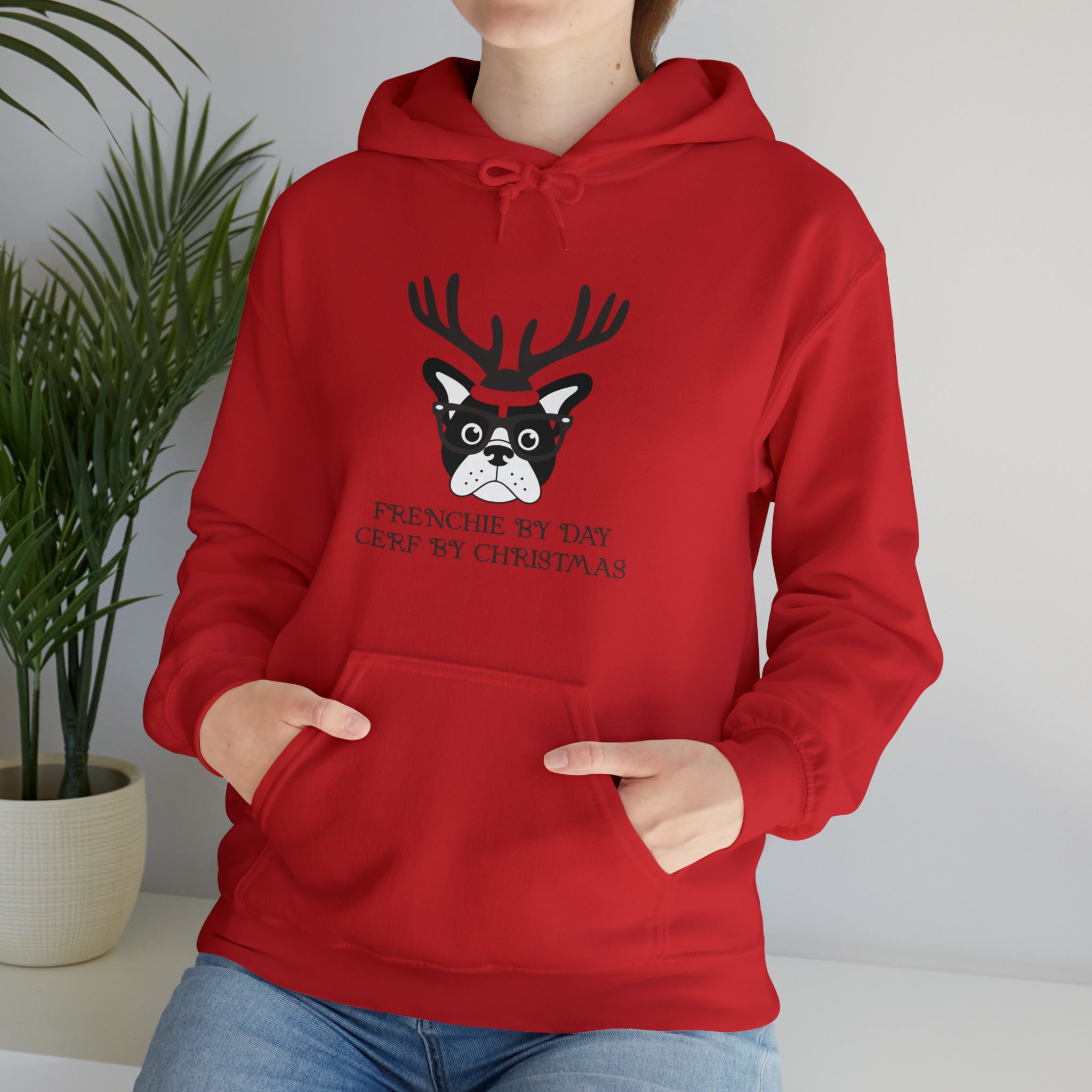 Frenchie by Day Unisex Hoodie for Travel Comfort and Safety-fadou