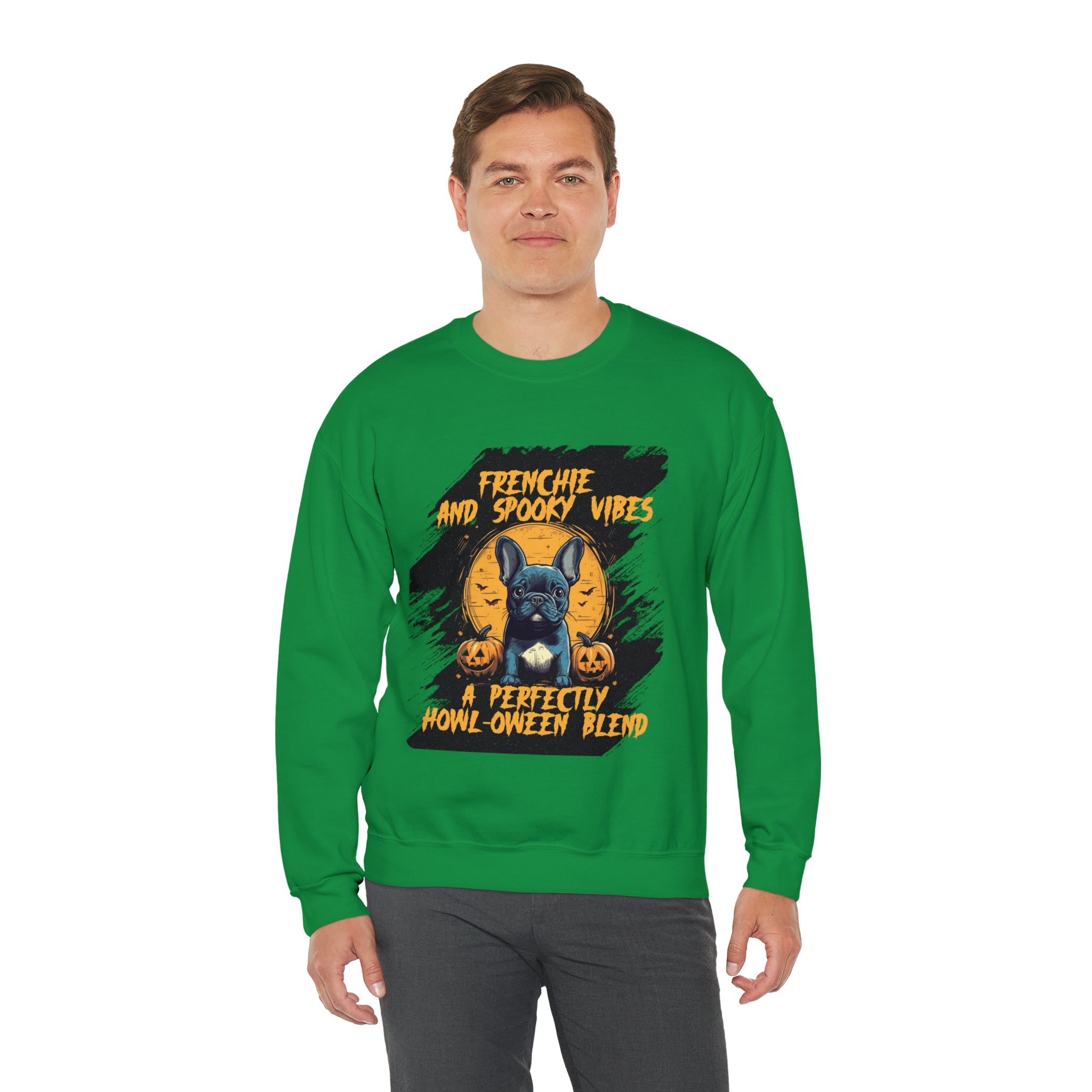 Spooky Halloween Fleece Hoodie for Frenchie Enthusiasts-fadou