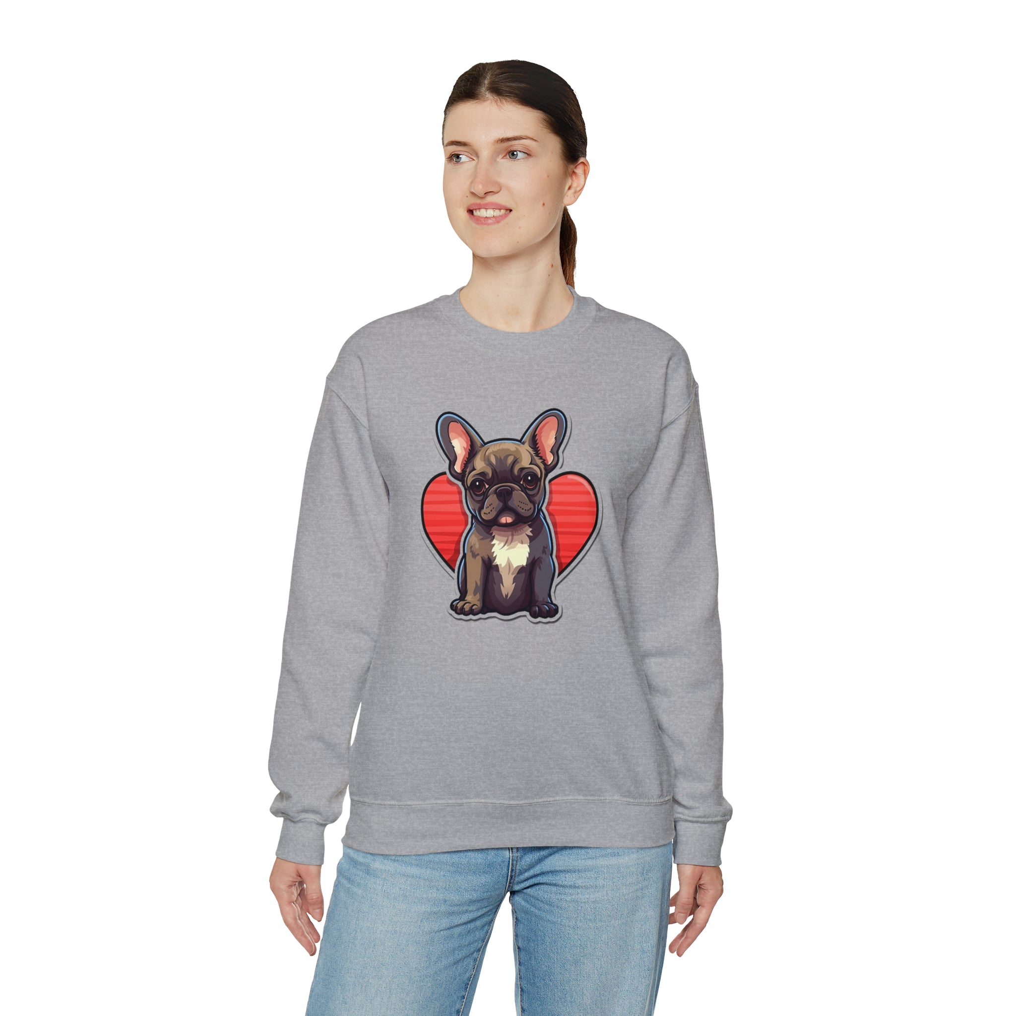 Frenchie Love - Unisex Sweatshirt for Outdoor Adventures-fadou