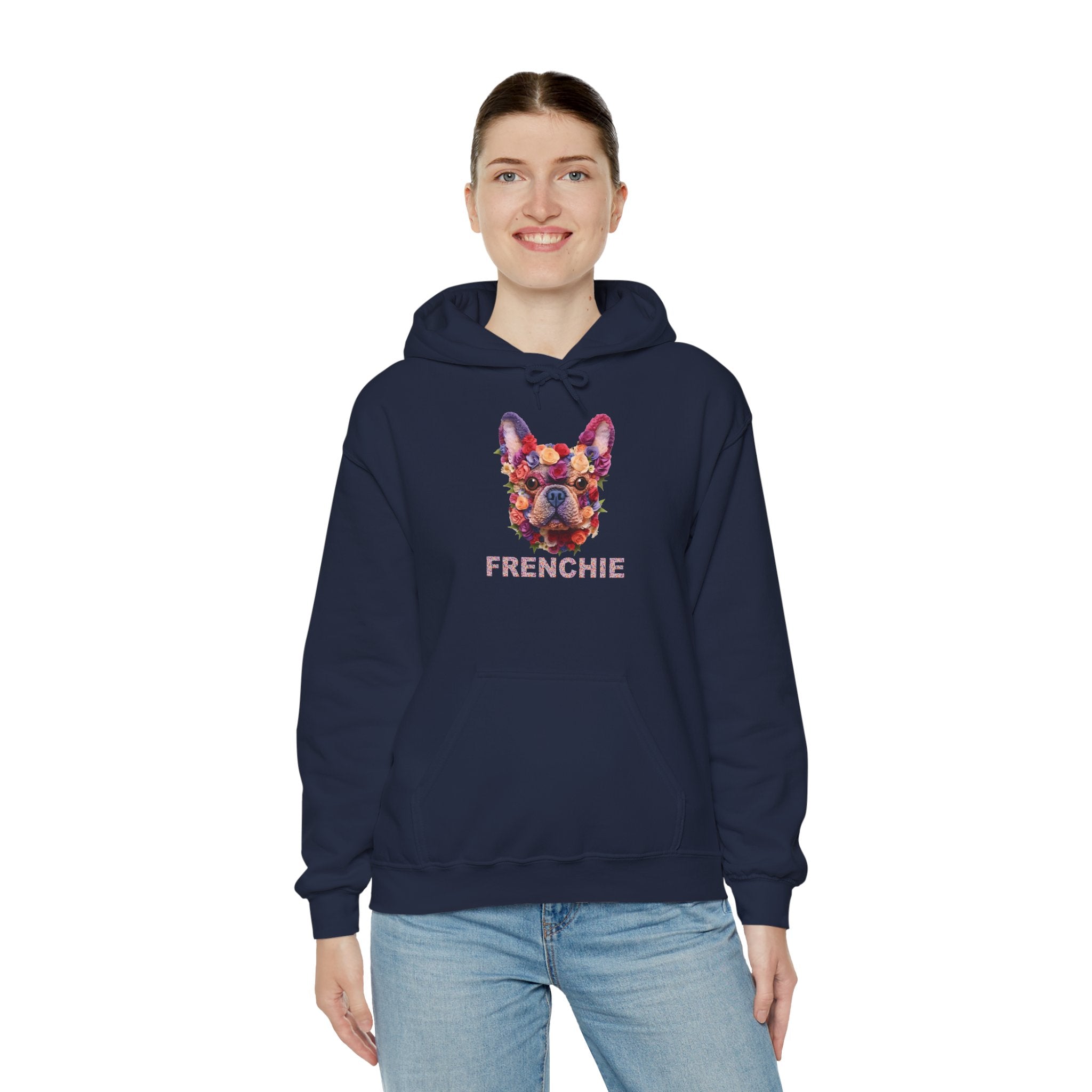 Flowers French Bulldog Dog Mom Hoodie for Bulldog Owners-fadou