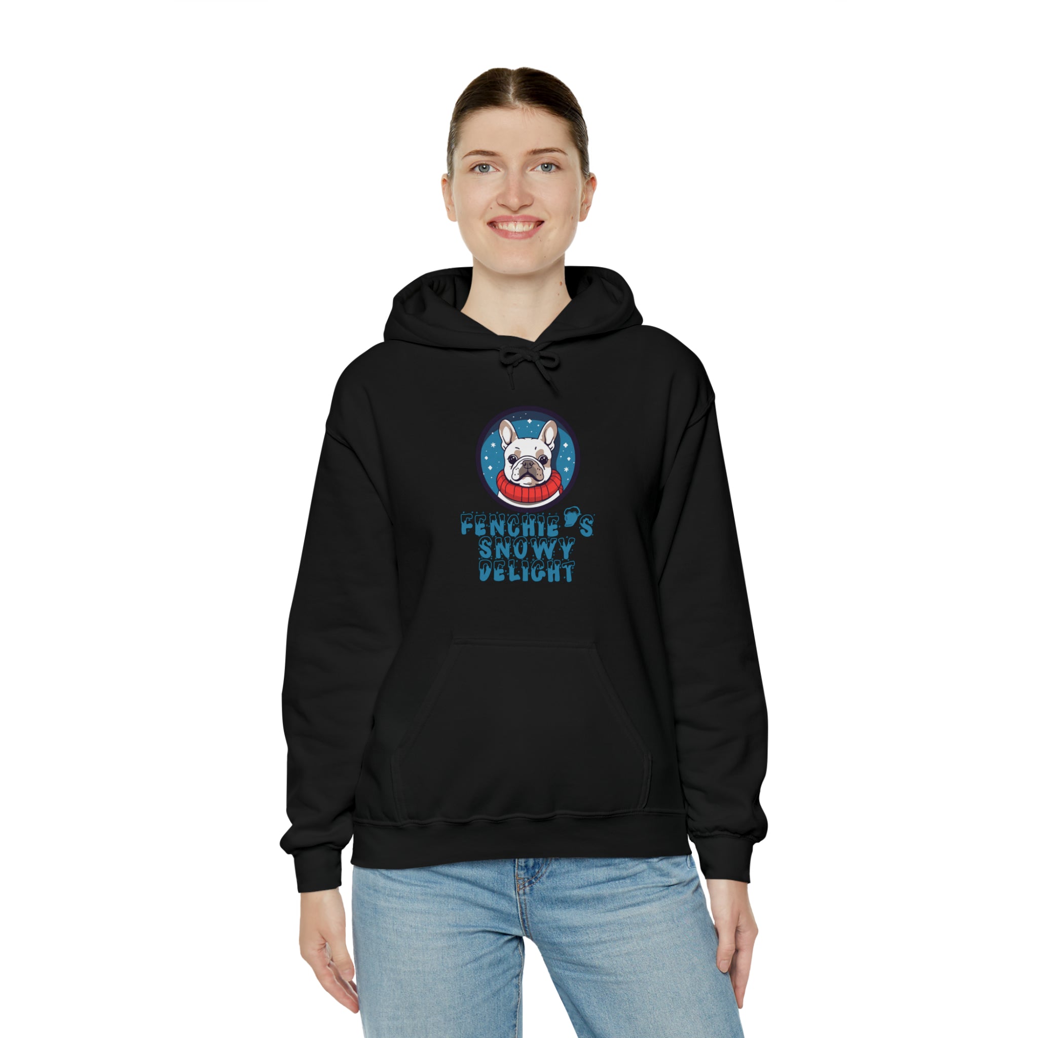 Snowy French Bulldog Dog Mom Hoodie for Dog Moms & Dads-fadou