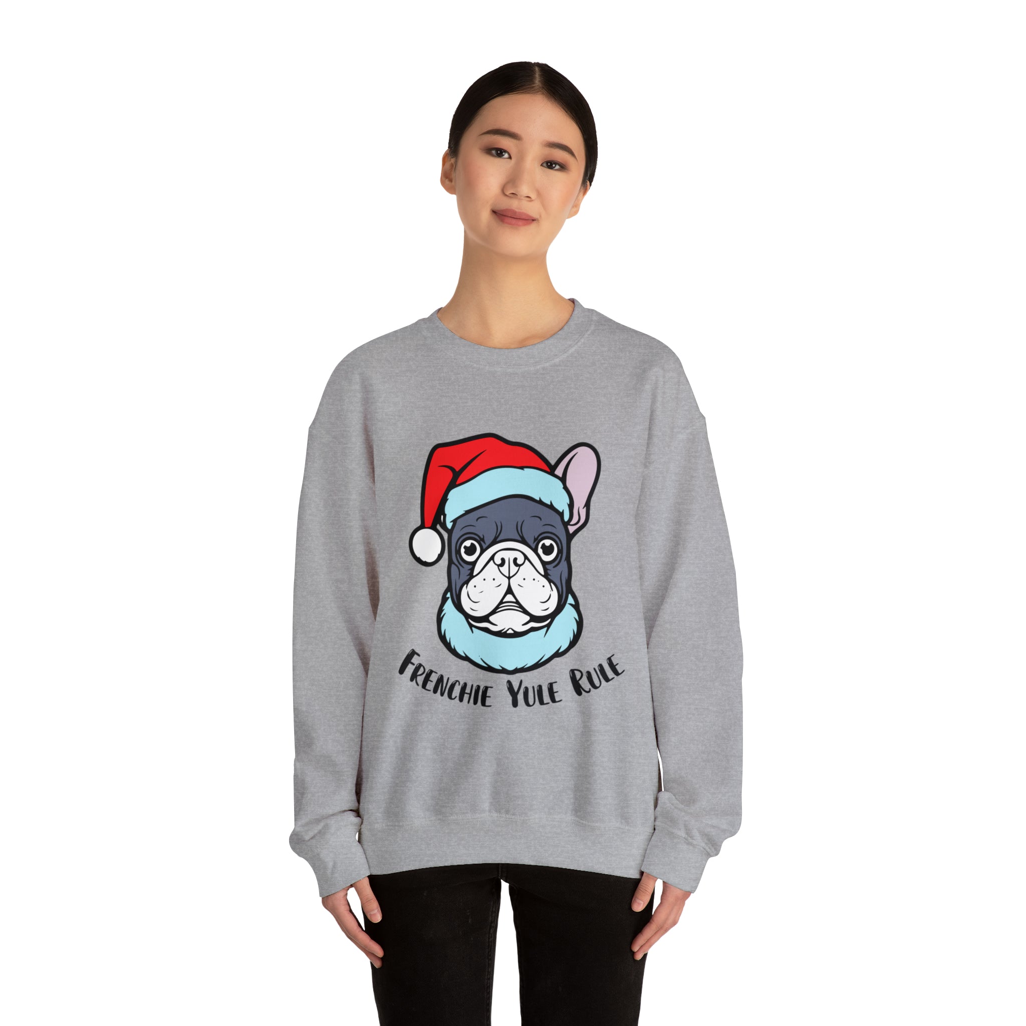 Yule French Bulldog Fleece Hoodie for Frenchie Enthusiasts-fadou