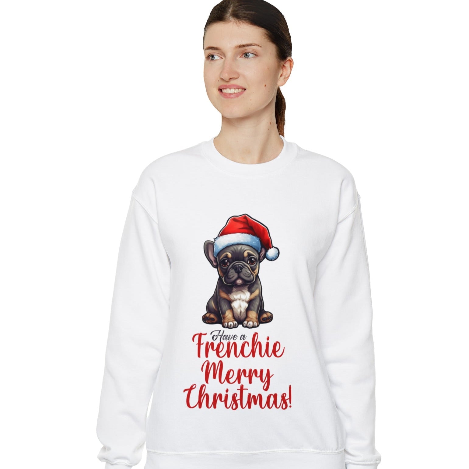 French Bulldog Christmas Fleece Hoodie for Everyday Wear-fadou