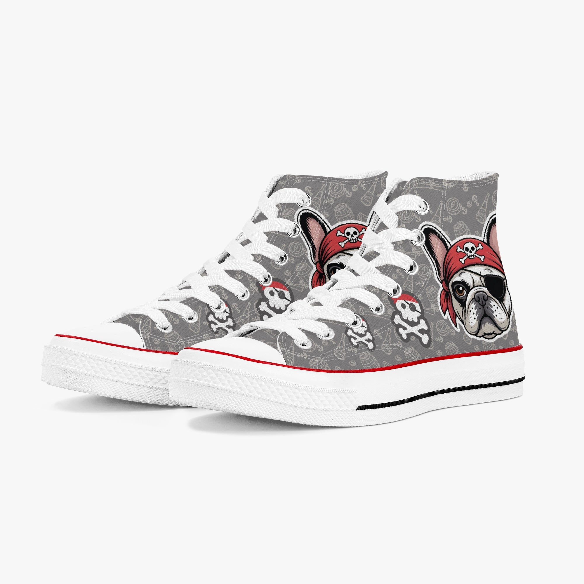 French Bulldog High-Top Casual Footwear for Dog Park Days-fadou