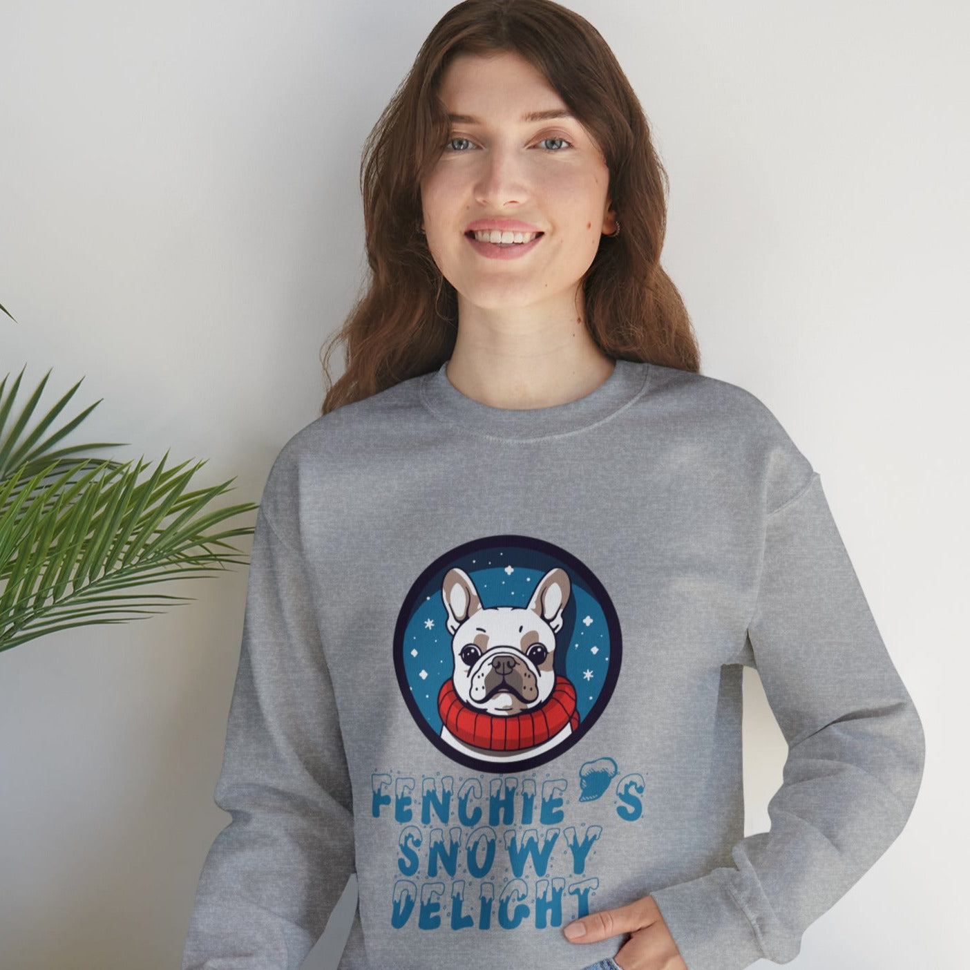 Snowy French Bulldog Pet Parent Pullover for Everyday Wear-fadou