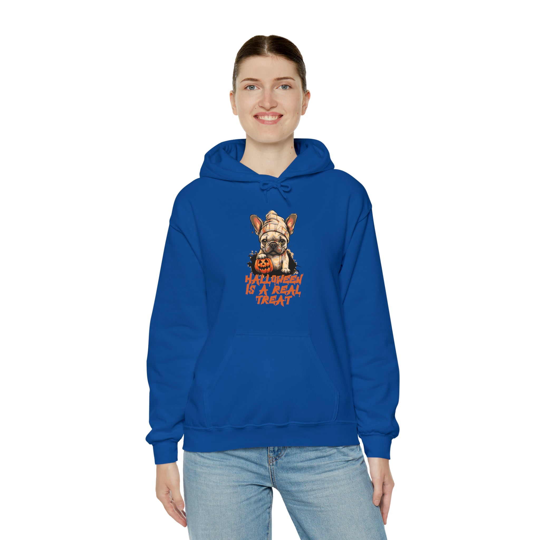 French Bulldog Halloween Fleece Hoodie for Everyday Wear-fadou