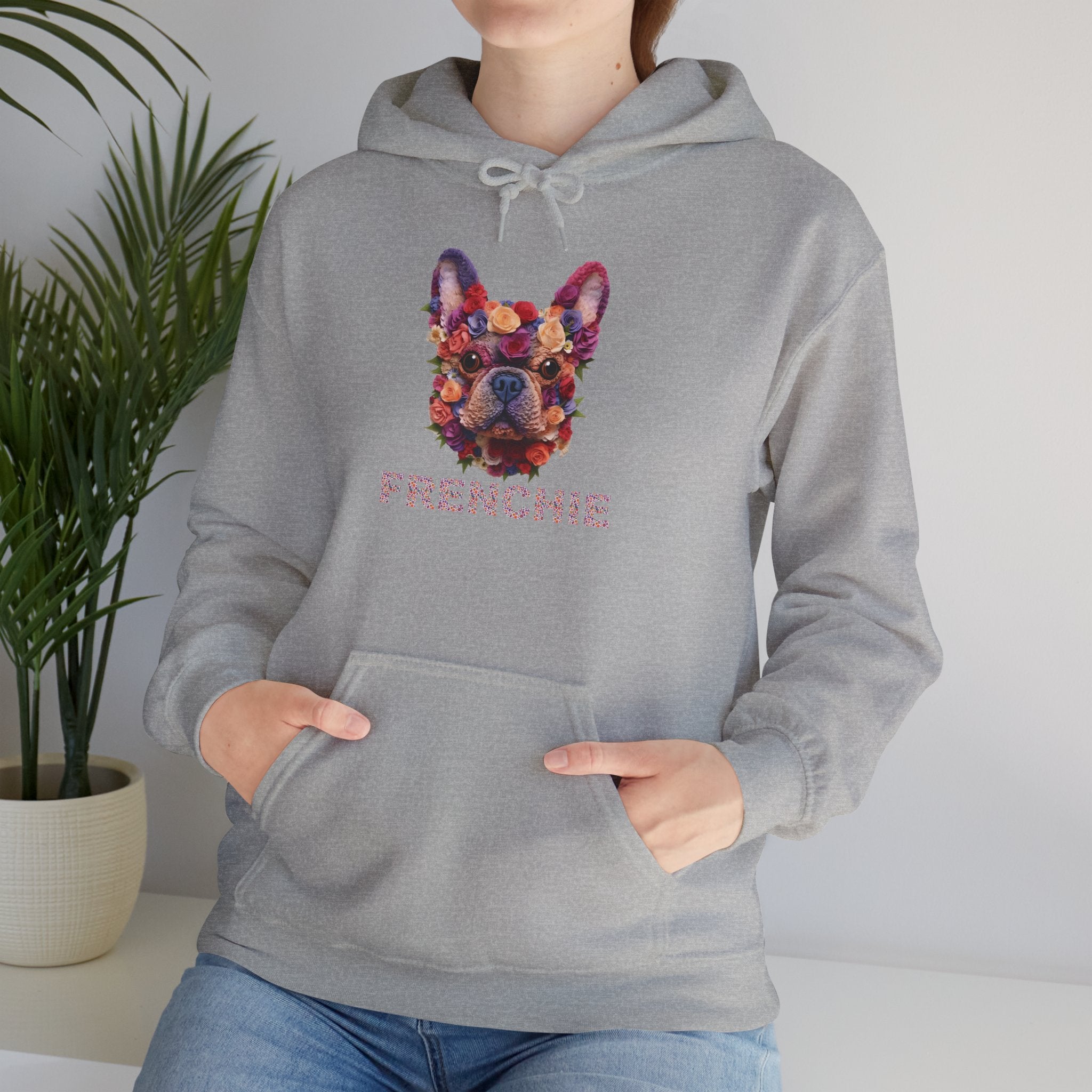Flowers French Bulldog Dog Mom Hoodie for Bulldog Owners-fadou