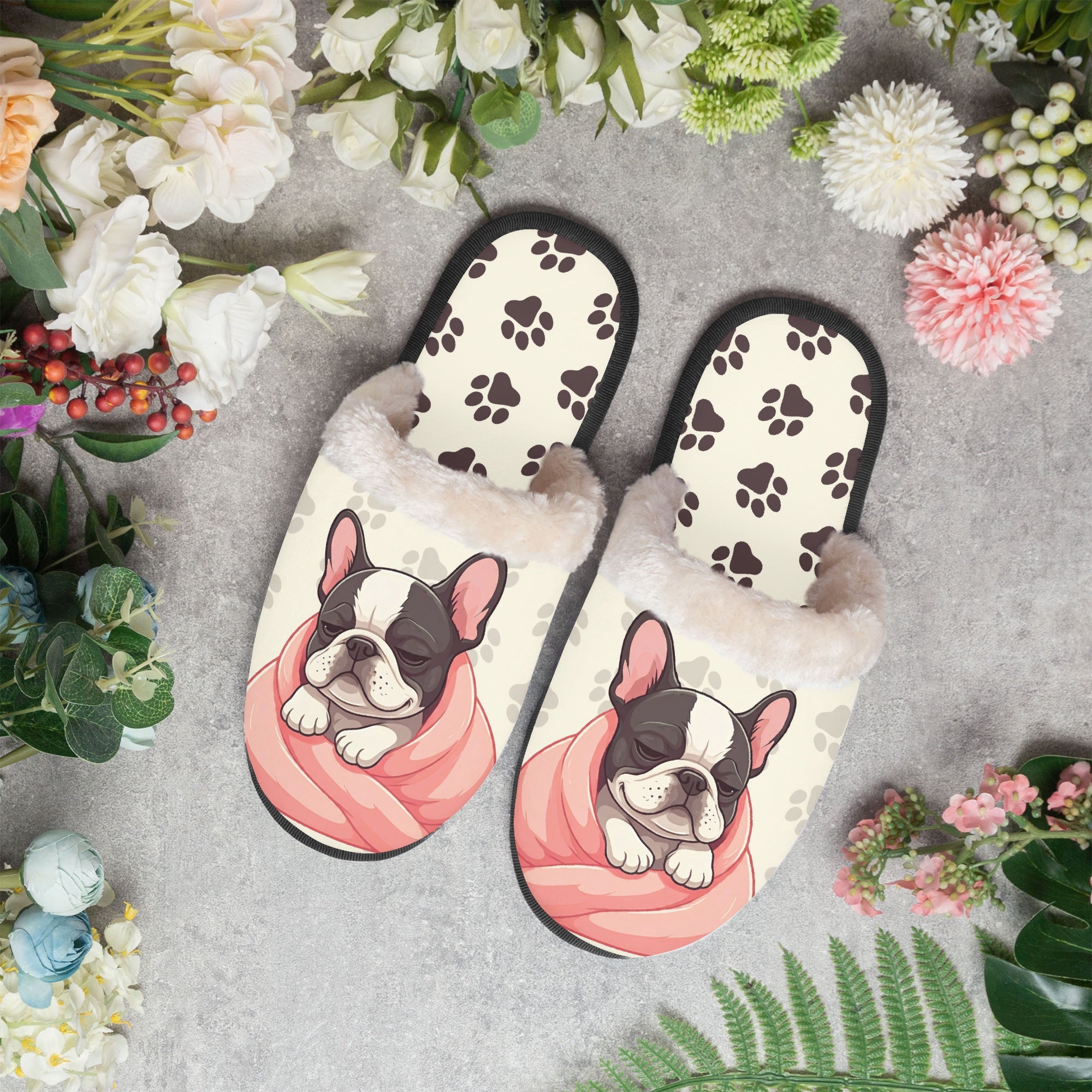 French Bulldog Winter Soft House Shoes for Everyday Wear-fadou