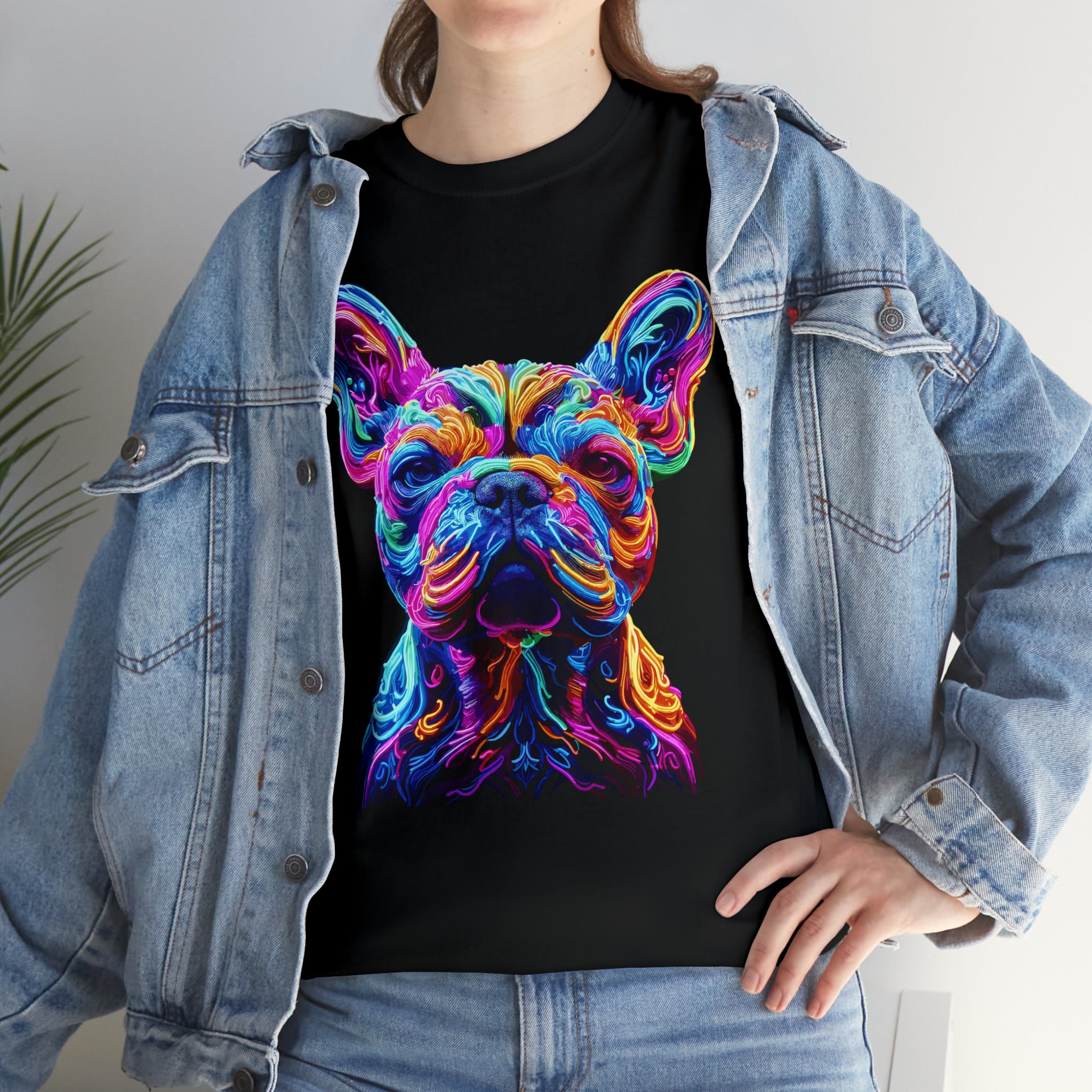 French Bulldog Cotton Dog Lover Tee for Frenchie Enthusiasts-fadou