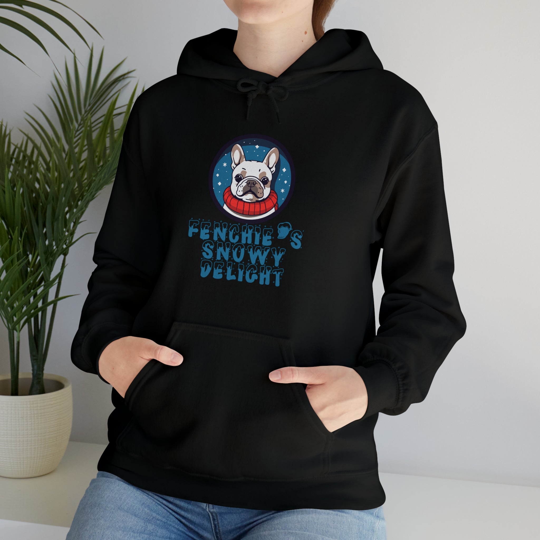 Snowy French Bulldog Dog Mom Hoodie for Dog Moms & Dads-fadou